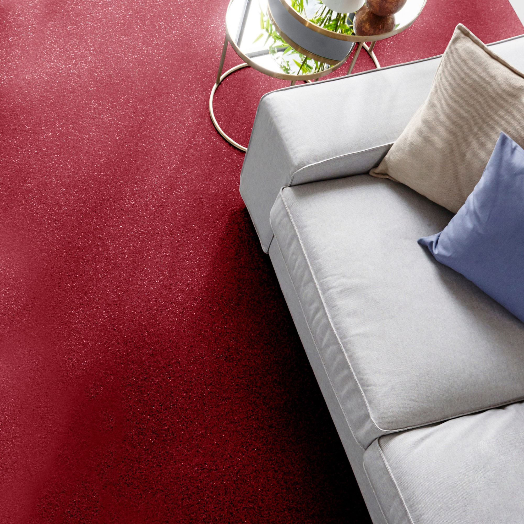 Andiamo Teppichboden "Kira, Velours, Gesamthöhe 8 mm, Luxusklasse LC1" rechteckig Uni Farben, Breite 400 cm, strapazierfähig, pflegeleicht, Wohnzimmer