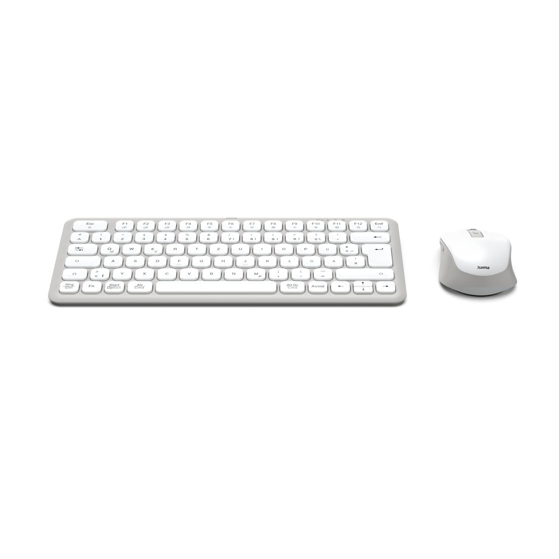 Hama Tastatur- und Maus-Set »Kabelloses Tastatur-Maus-Set "WKM-500"«, (Multi Device, 2x Bluetooth, 1x Funk, DE, weiß, klein)