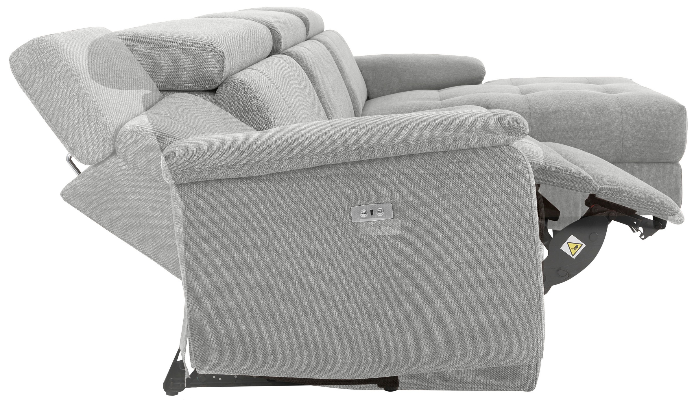 Home affaire Ecksofa »Binado, L-Form,«, mit manueller oder elektrischer Relaxfunktion mit USB-Anschluss