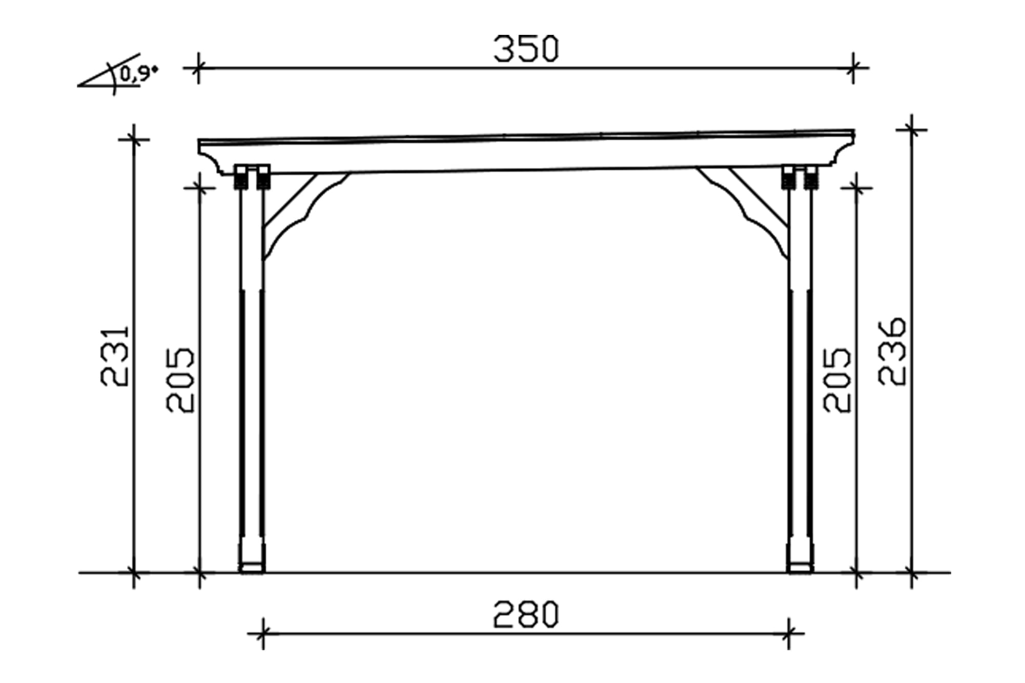 Skanholz Pavillon »Marseille«, 4-Eck, BxT: 327x350 cm