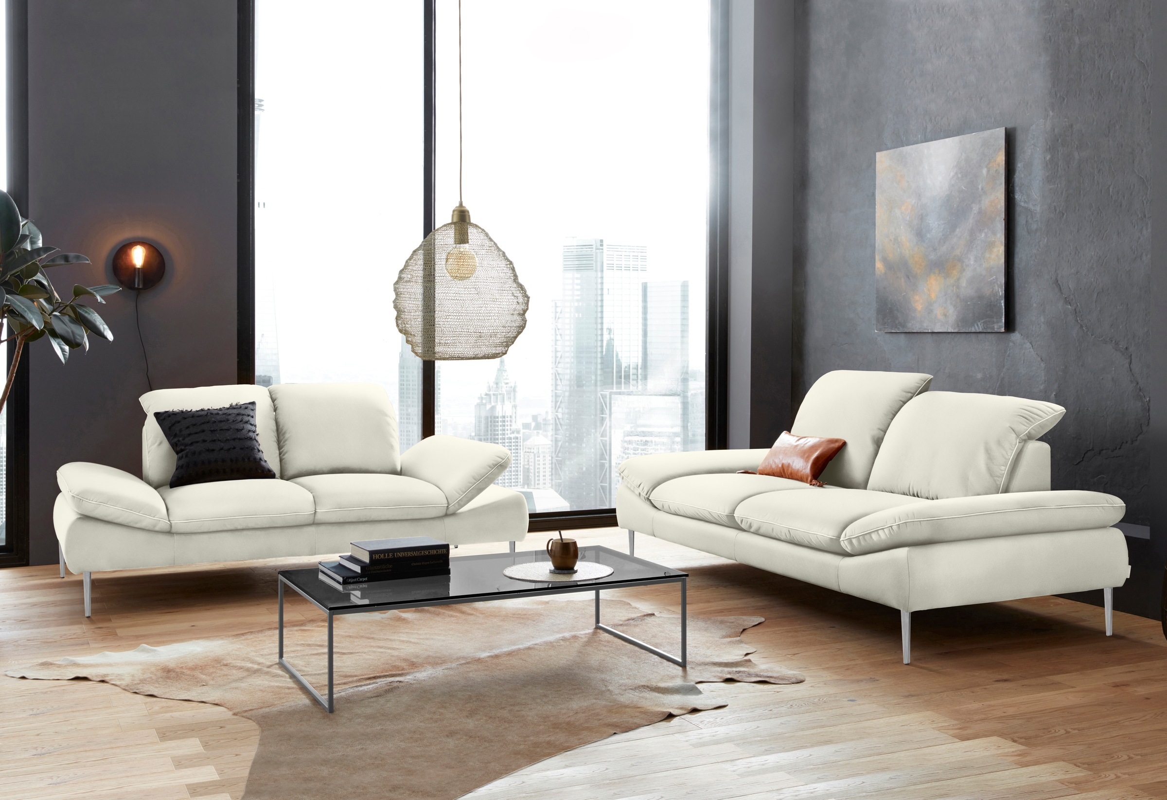 W.SCHILLIG 2,5-Sitzer »enjoy&MORE«, mit Sitztiefenverstellung, Füße silber matt, Breite 232 cm