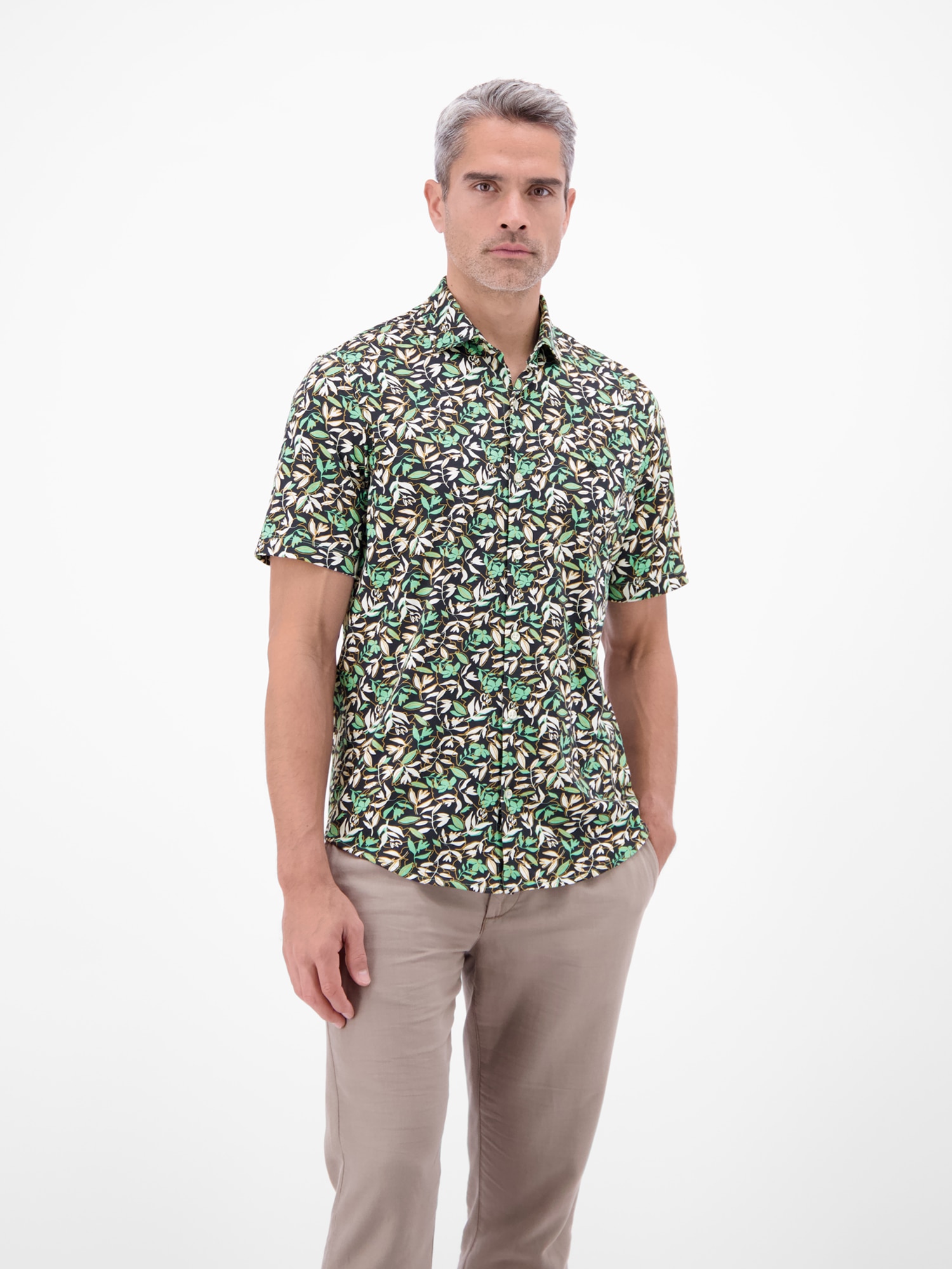 LERROS Kurzarmhemd "1/2 Hemd aus 100 % Baumwolle, floral bedruckt" günstig online kaufen