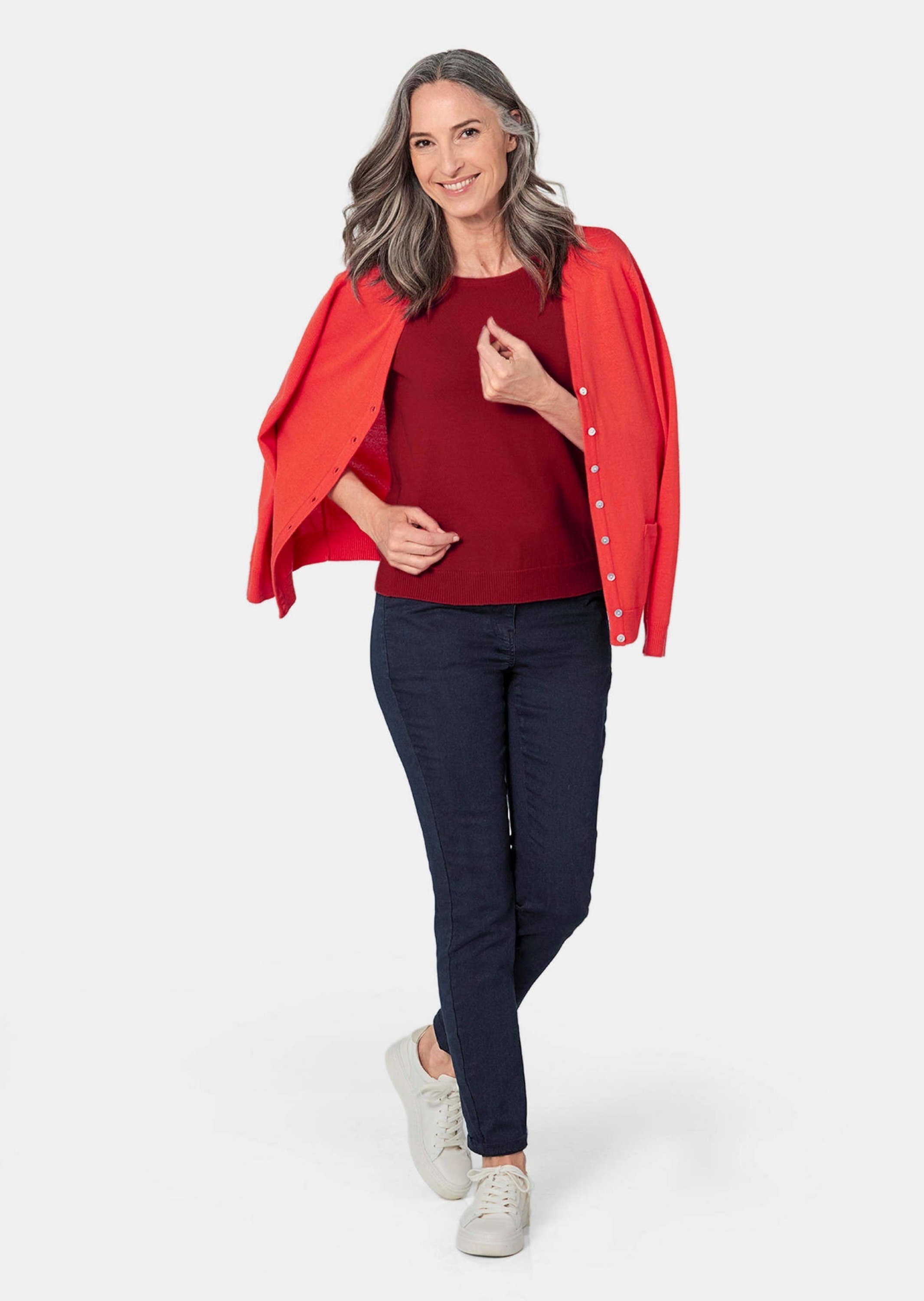 Goldner Uni Merino Long-Sleeve Cardigan Red 38 3