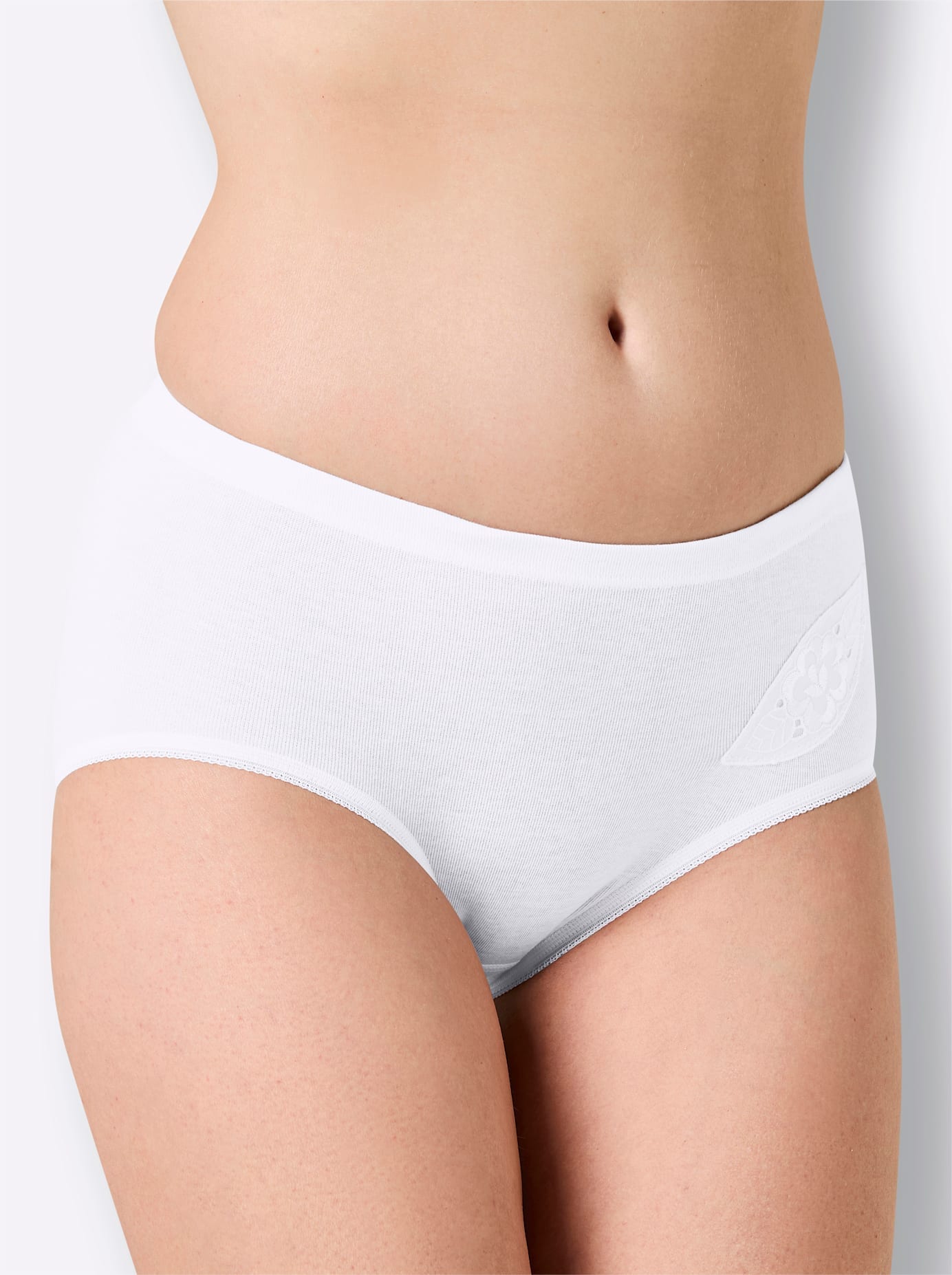 Damen Taillenslip, Gr. 44weiß, 100% Baumwolle, Unterhosen