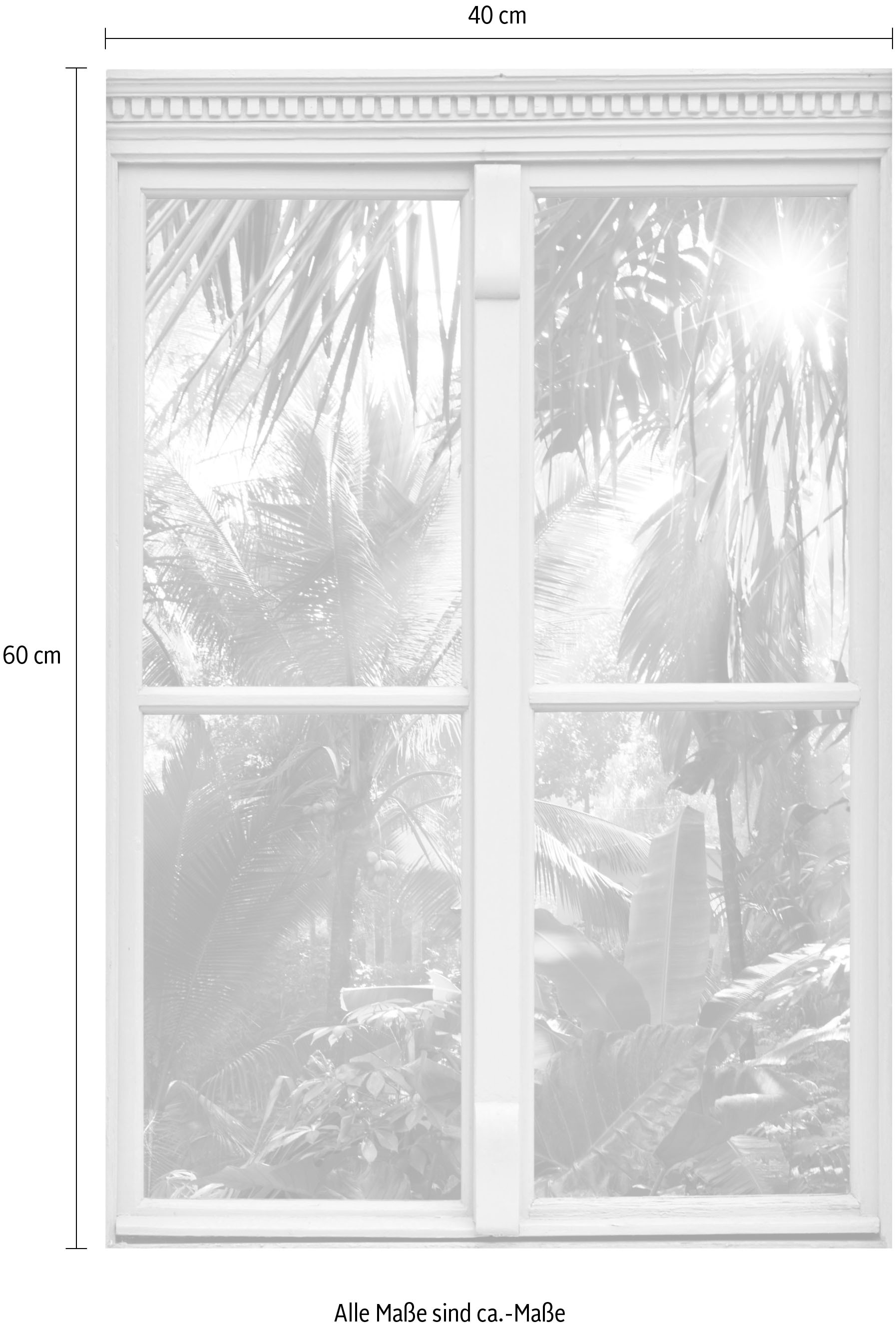queence Wandsticker »Regenwald«, Wandsticker, Wandbild, selbstklebend, 3D, Fenster
