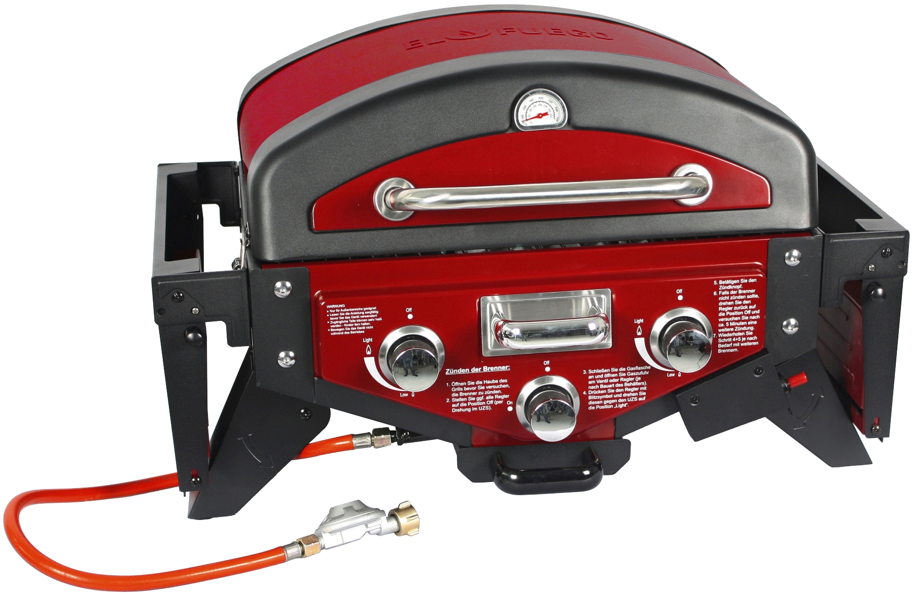 El Fuego Gasgrill »Medison rot«, BxTxH: 118,5x38x52 cm