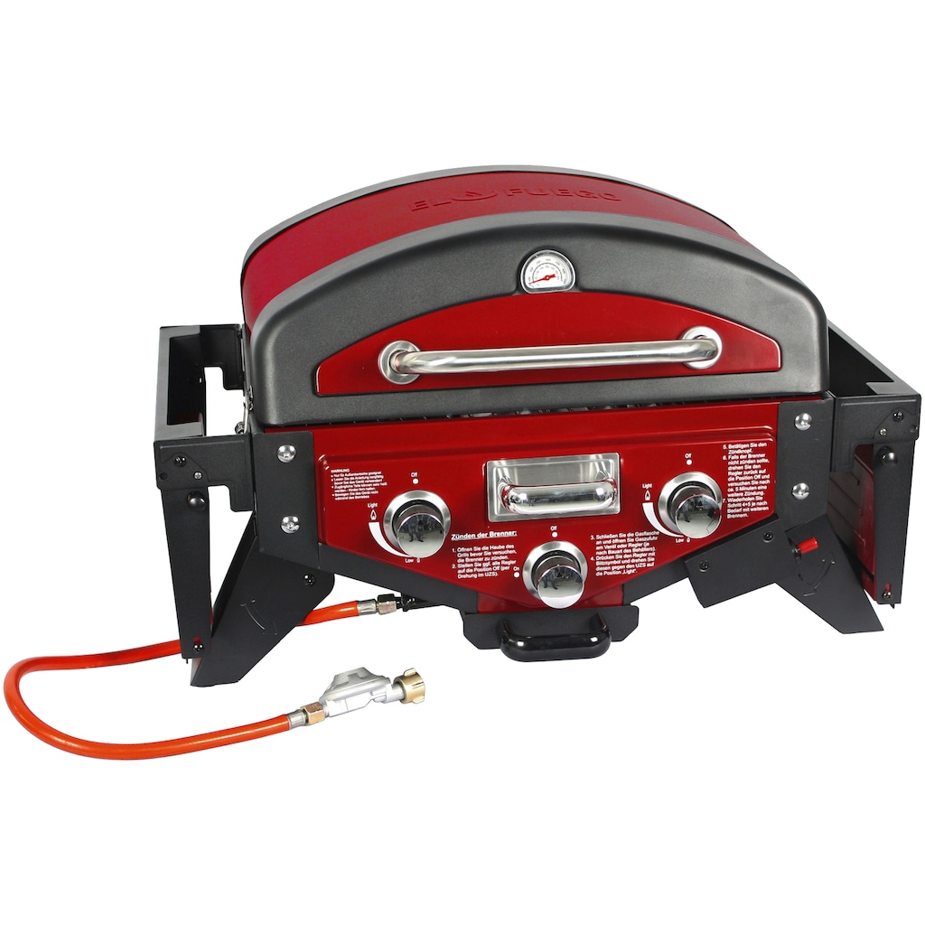 El Fuego Gasgrill »Medison rot«, BxTxH: 118,5x38x52 cm