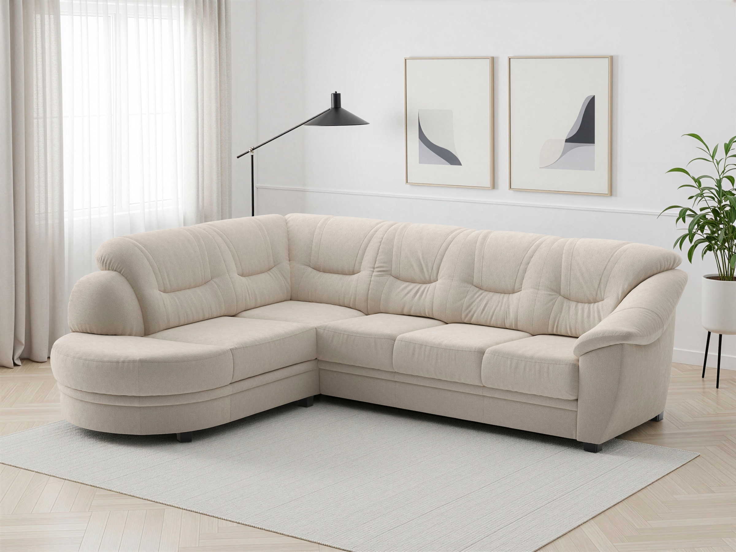 sit&more Ecksofa "Savona L-Form, B: 267 cm, Couch mit Federkern, Komfortsitzhöhe 46 cm" optional mit Schlaffunktion