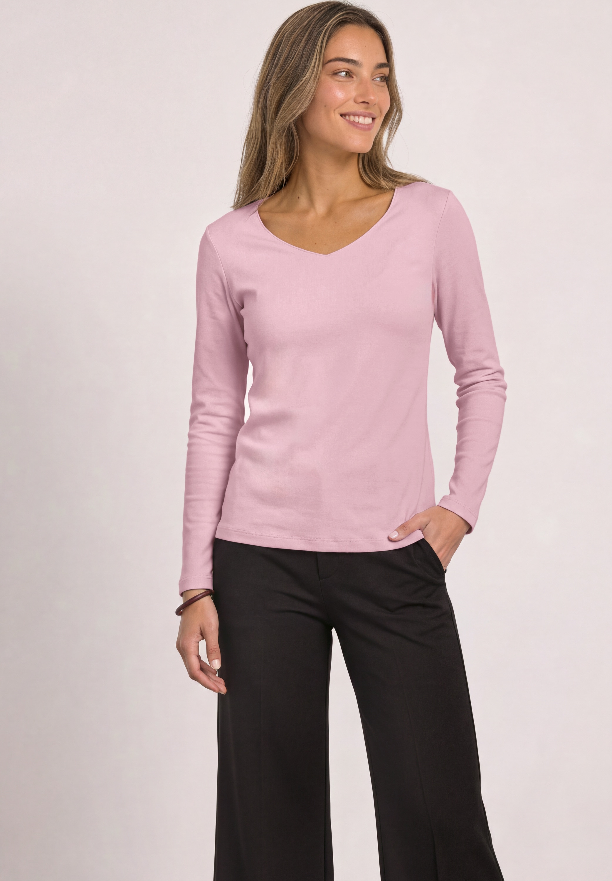 STREET ONE Langarmshirt in Unifarbe