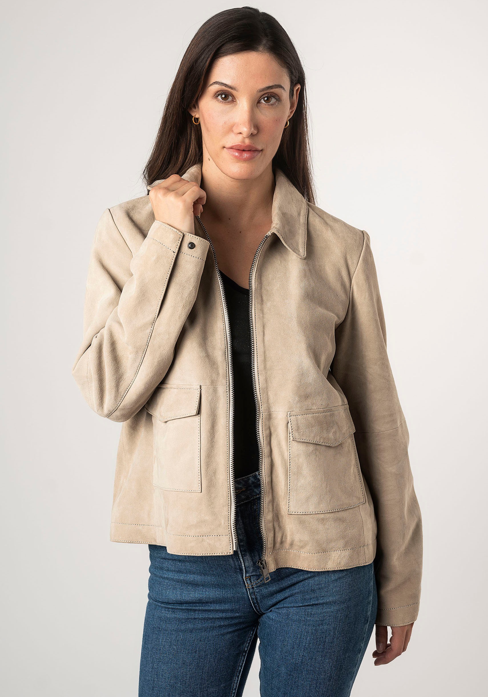 Mauritius Lederjacke »MWYaima«, mit Hemdkragen, aufgesetzten Taschen