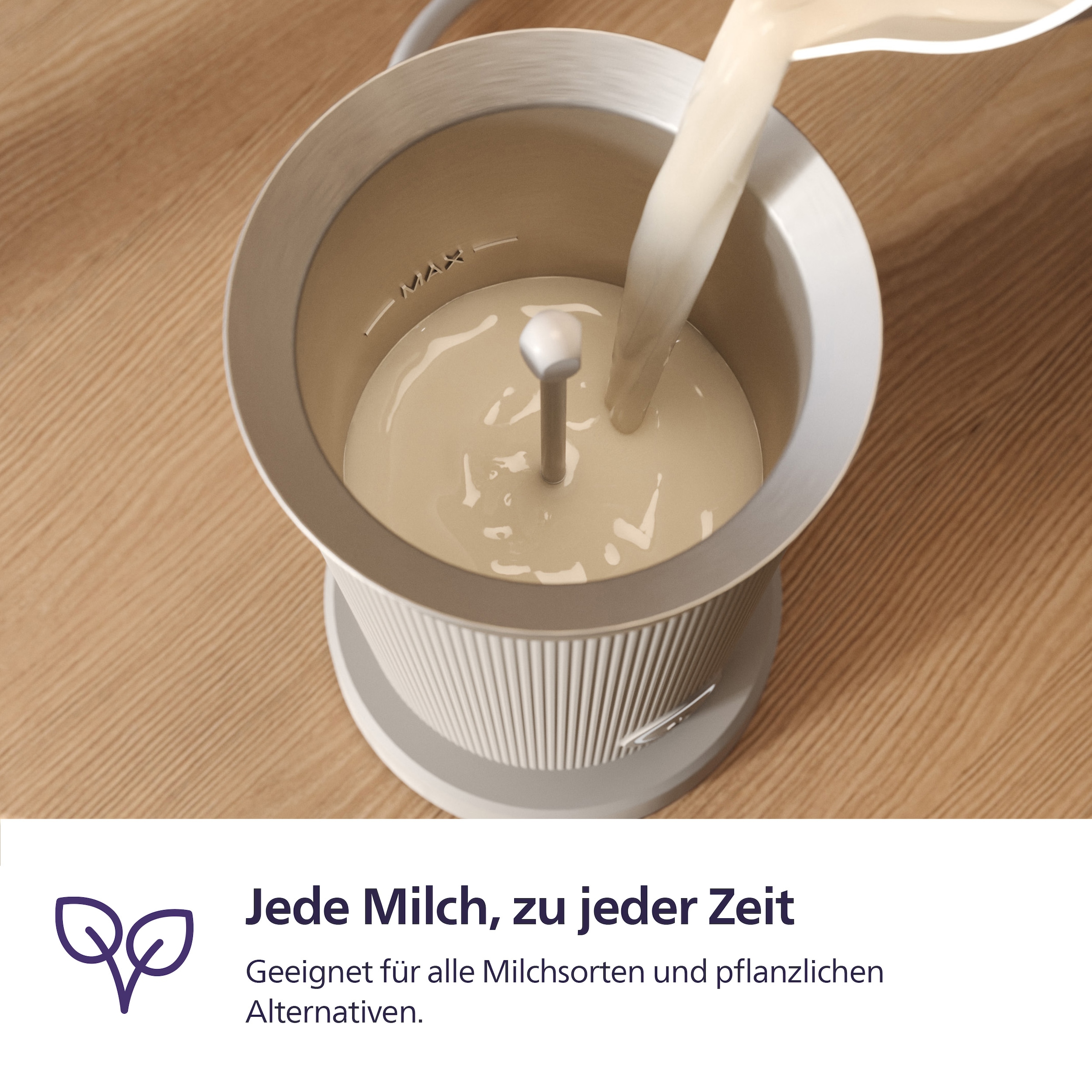 PHILIPS baristina Milchaufschäumer »BAR311, Antihaftbeschichtung, leichte Reinigung« 15,3 W warmer und kalter Milchschaum, 120 ml Fassungsvermögen