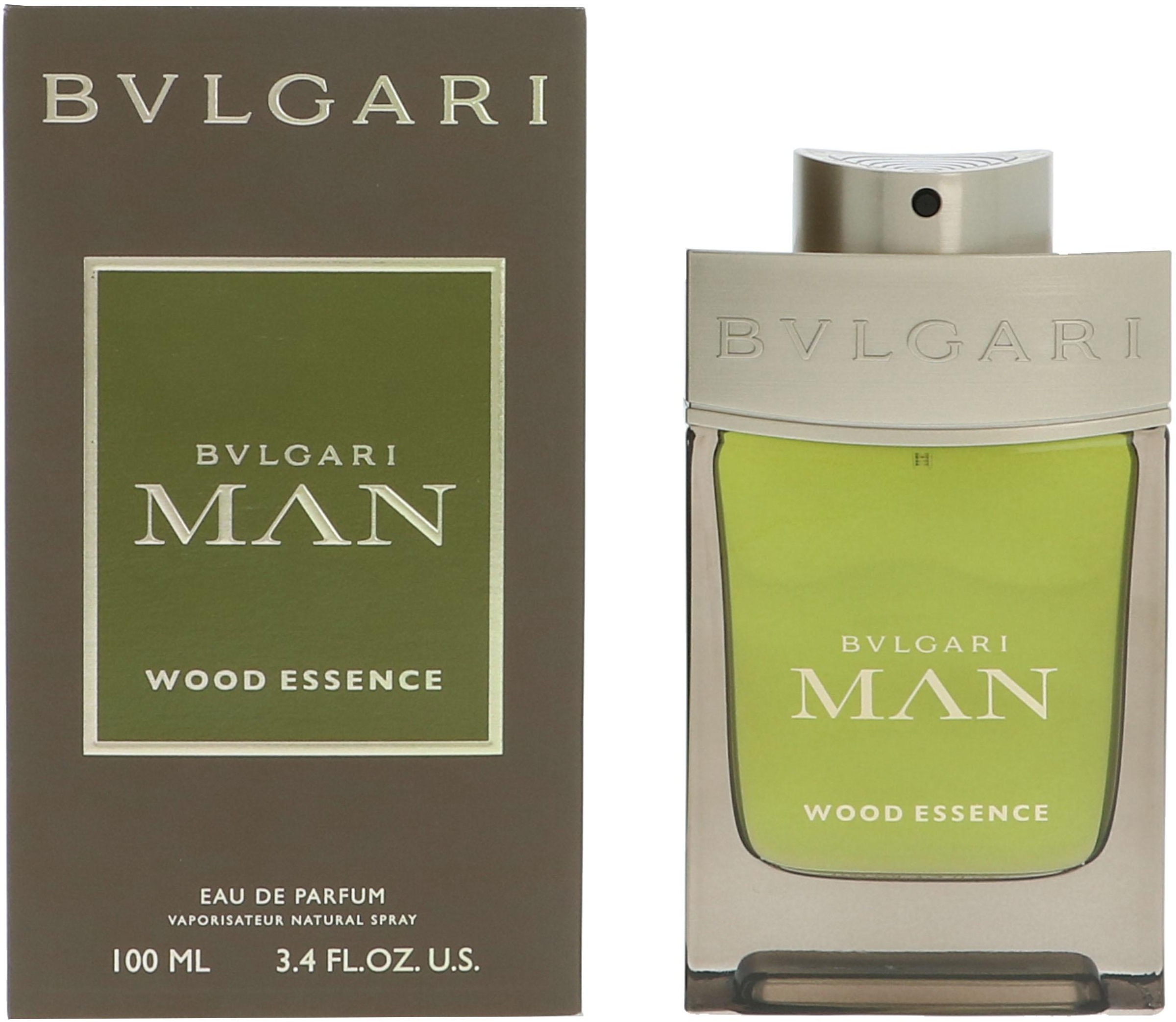 BVLGARI Eau de Parfum »Wood Essence«, Würziger Herrenduft mit Koriander Essenz, Vetiver und Zedernholz.