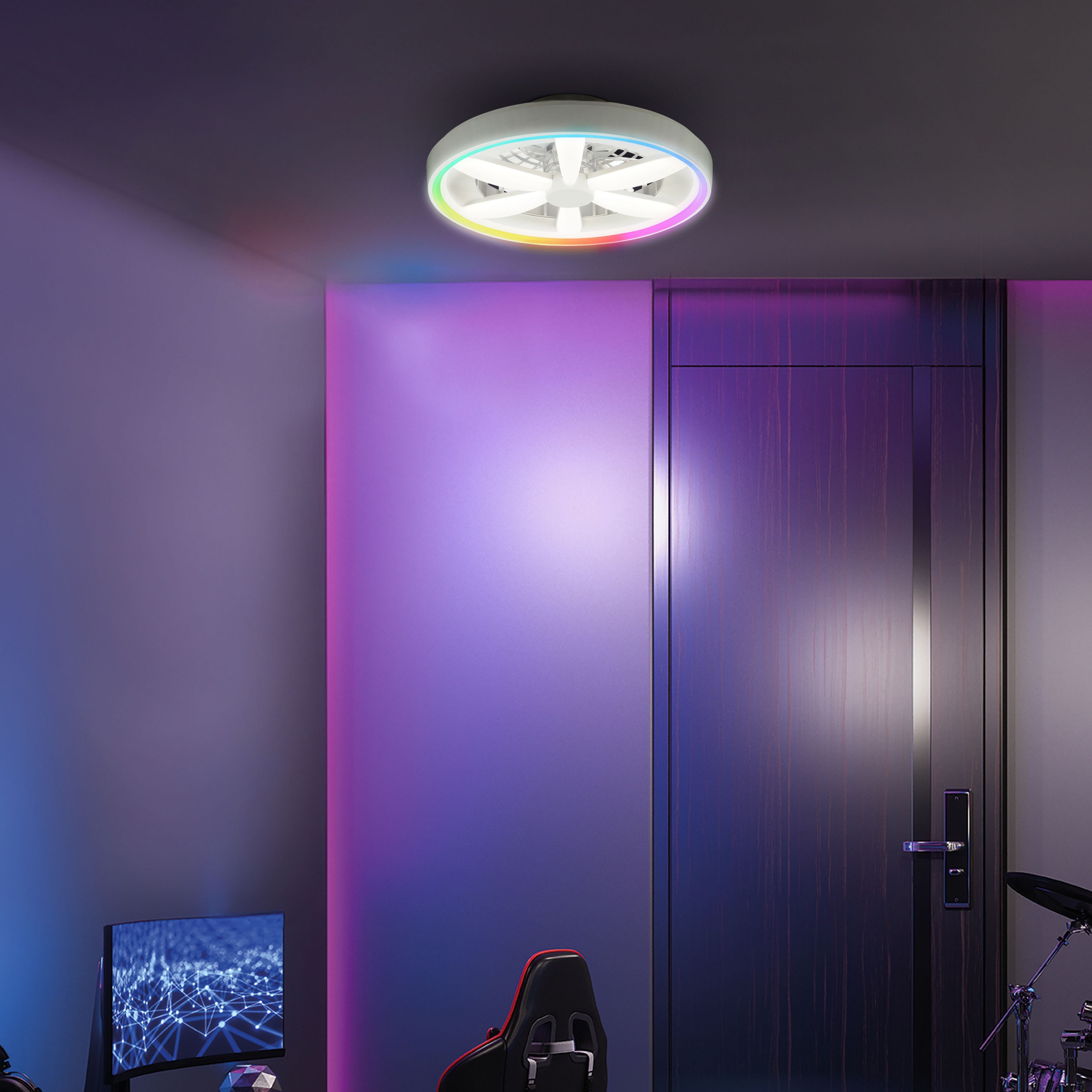Hanseatic LED Deckenleuchte »DLV2205«, 1 flammig, Leuchtmittel LED-Modul | LED fest integriert, LED Ventilator, Ø 48 cm, 6400 lm, dimmbar, Fernbedienung