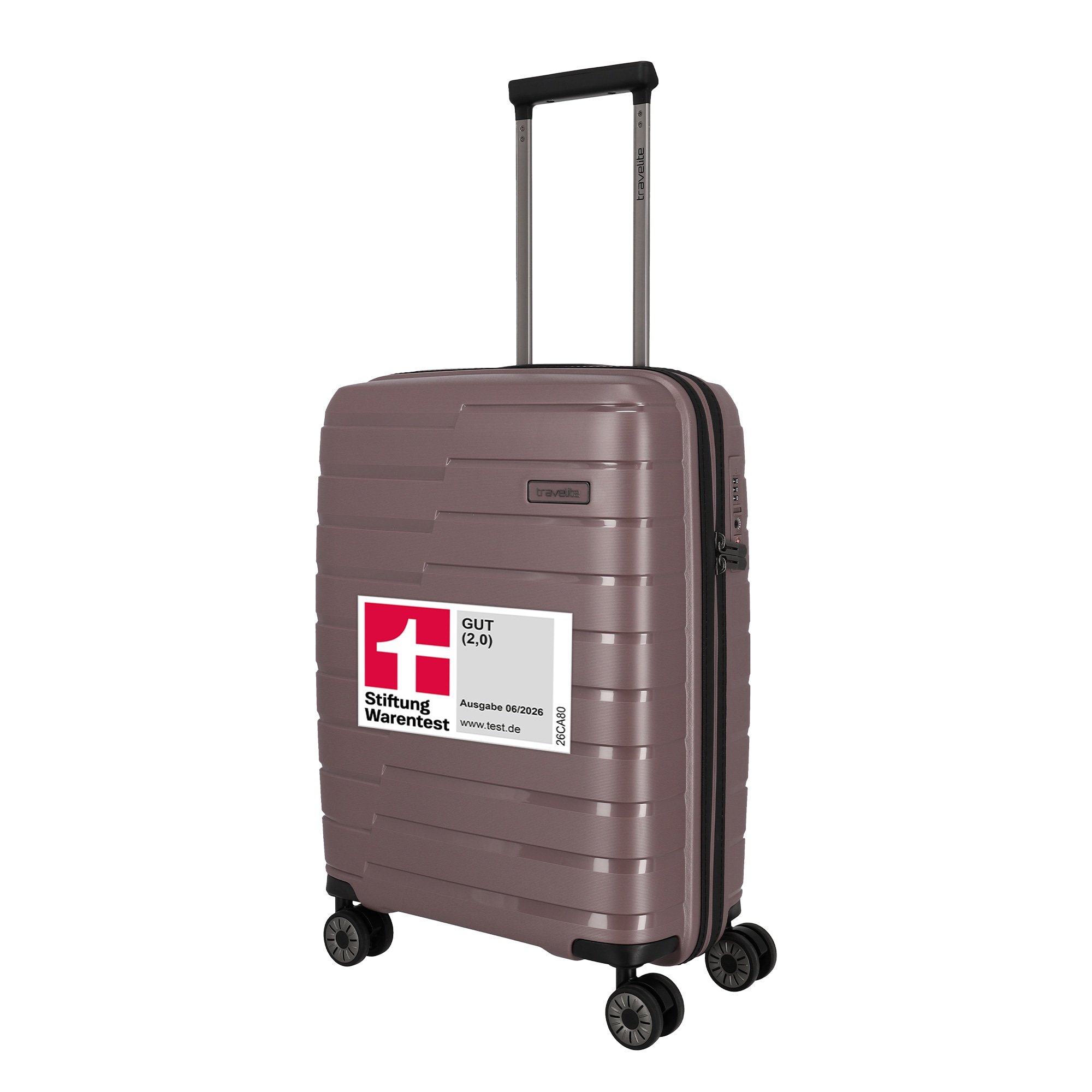 travelite "AIR BASE Reisekoffer Hartschale" 37 l 4 Rollen widerstandsfähiges Material und cleverer Innenaufteilung