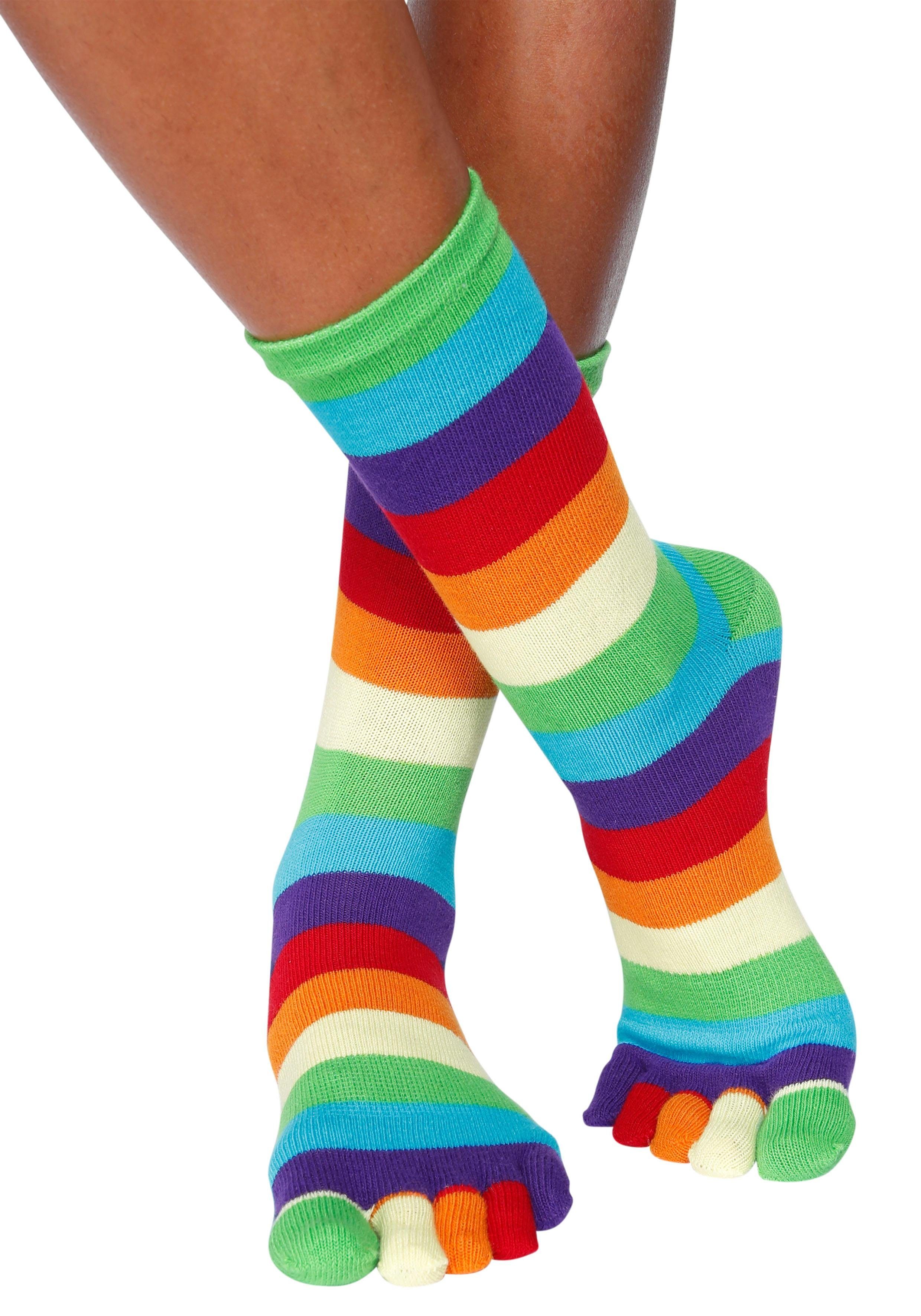 H.I.S Zehensocken "Fünf Finger Socken, Zehenspalt Design, Geeignet für den Alltag" Packung, 1 Paar tlg. im Streifenmuster weich und atmungsaktive Baumwolle