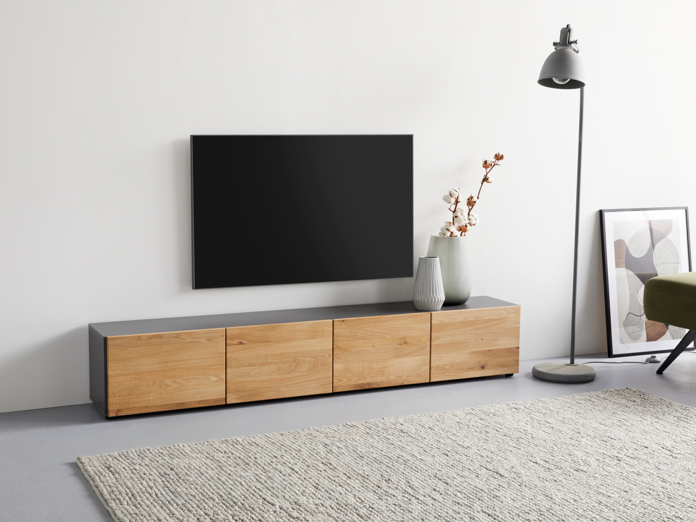 VOGL Möbelfabrik Lowboard "1237" Breite 184 cm, hängend und stehend, Front günstig online kaufen