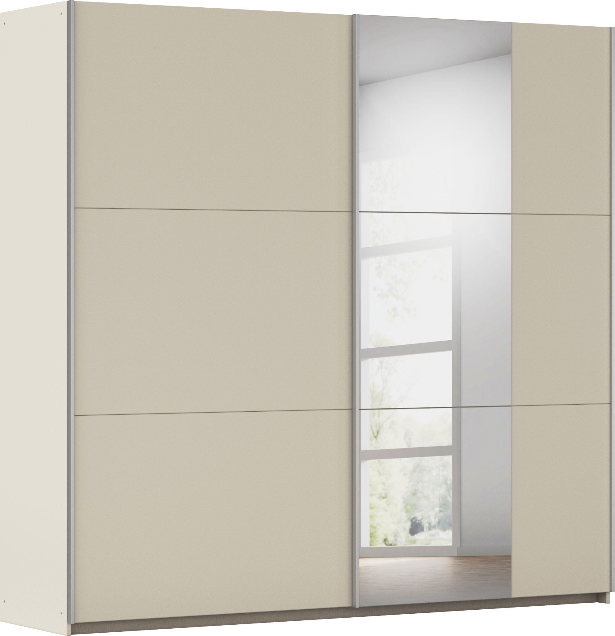 rauch Schwebetürenschrank "Kleiderschrank Schrank Garderobe AURELIO" 3 Ausstattungen BASIC/CLASSIC/PREMIUM (inkl. SOFT-CLOSE-FUNKTION), zeitloses Design, viele Farben, Breiten 175/218/261 cm MADE IN GERMANY