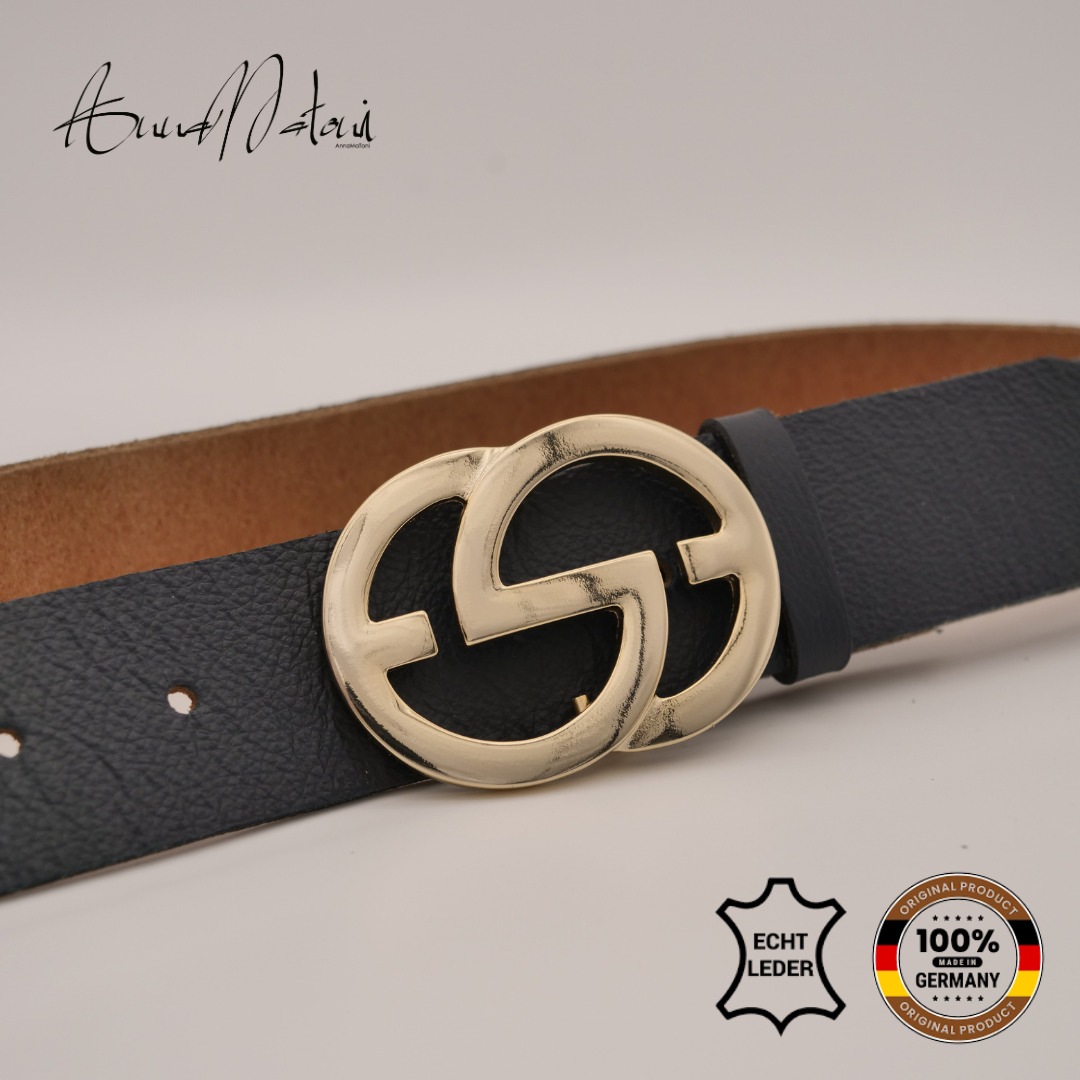 Ledergürtel ANNAMATONI "AnnaMatoni Ledergürrtel Rio Ledergürrtel Rio", Damen, Gr. TW115 - 130cm Gesamtlänge, blau (marine 490), 100% Leder, Gürtel Ledergürtel 2