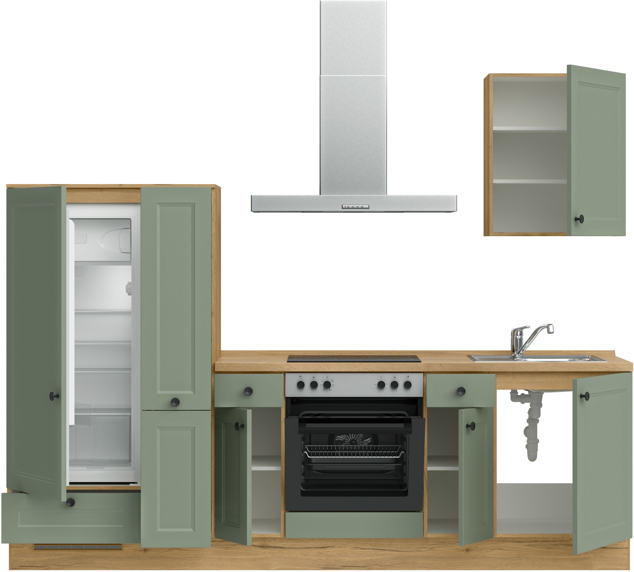 nobilia® Küchenzeile »"Cascada I"«, vormontiert, Ausrichtung wählbar, Breite 270 cm, wahlw. mit E-Geräten