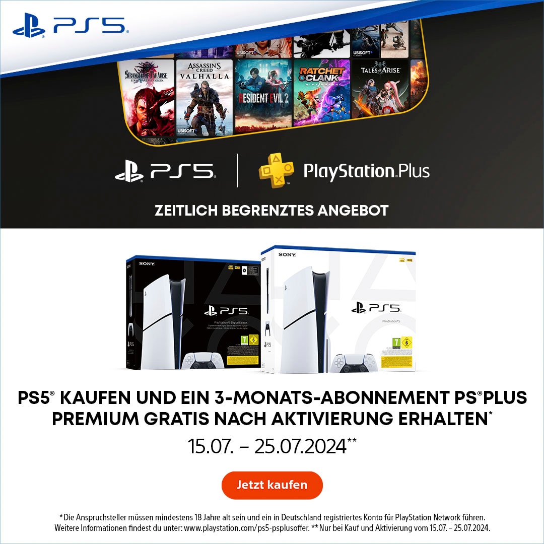 PlayStation 5 Spielekonsole »Digital Edition (Slim) inkl. zweitem DualSense Wireless-Controller«