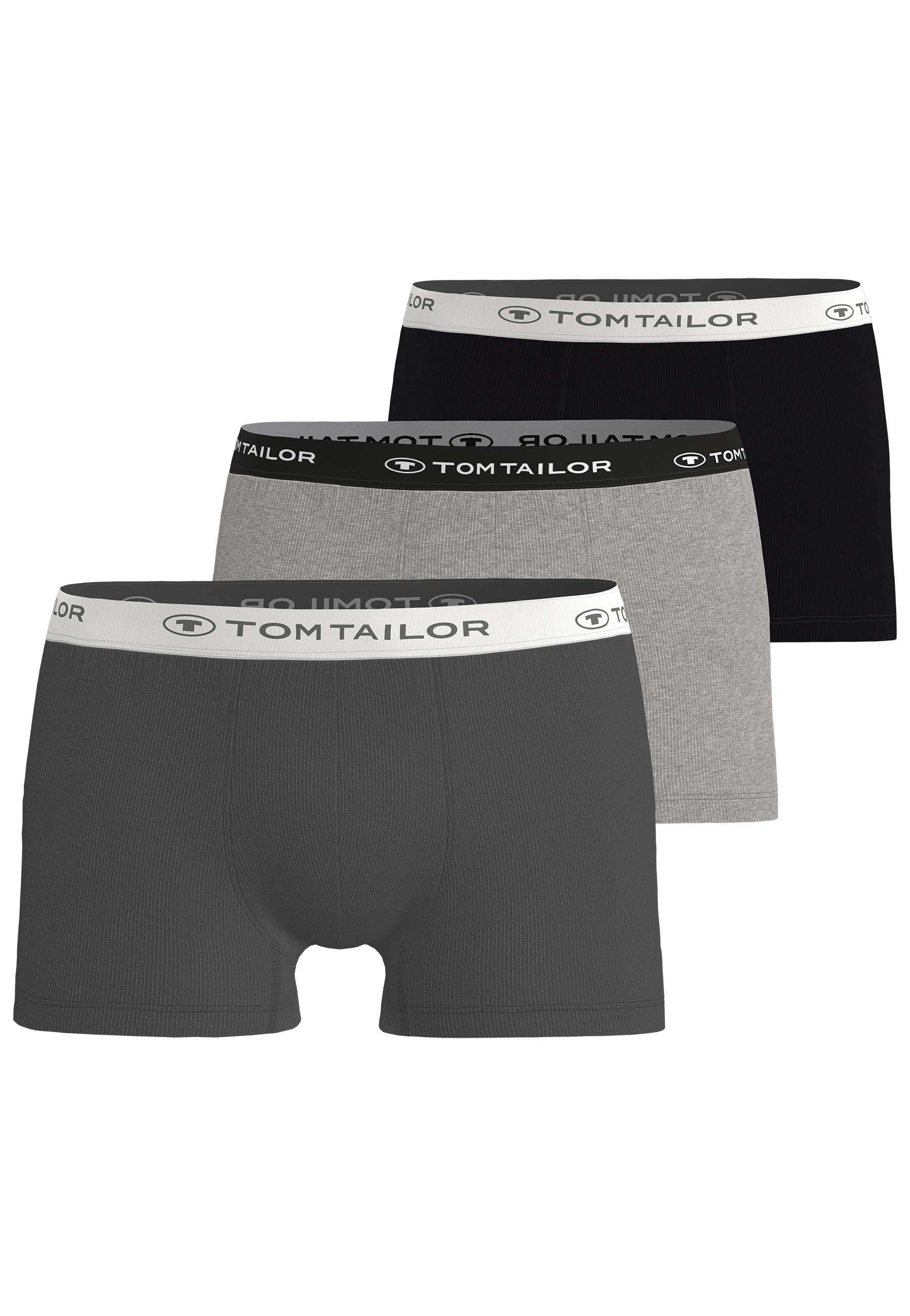 TOM TAILOR Boxershorts "Buffer" 3er Pack, weich, bequem, basic, eng, Logobu günstig online kaufen