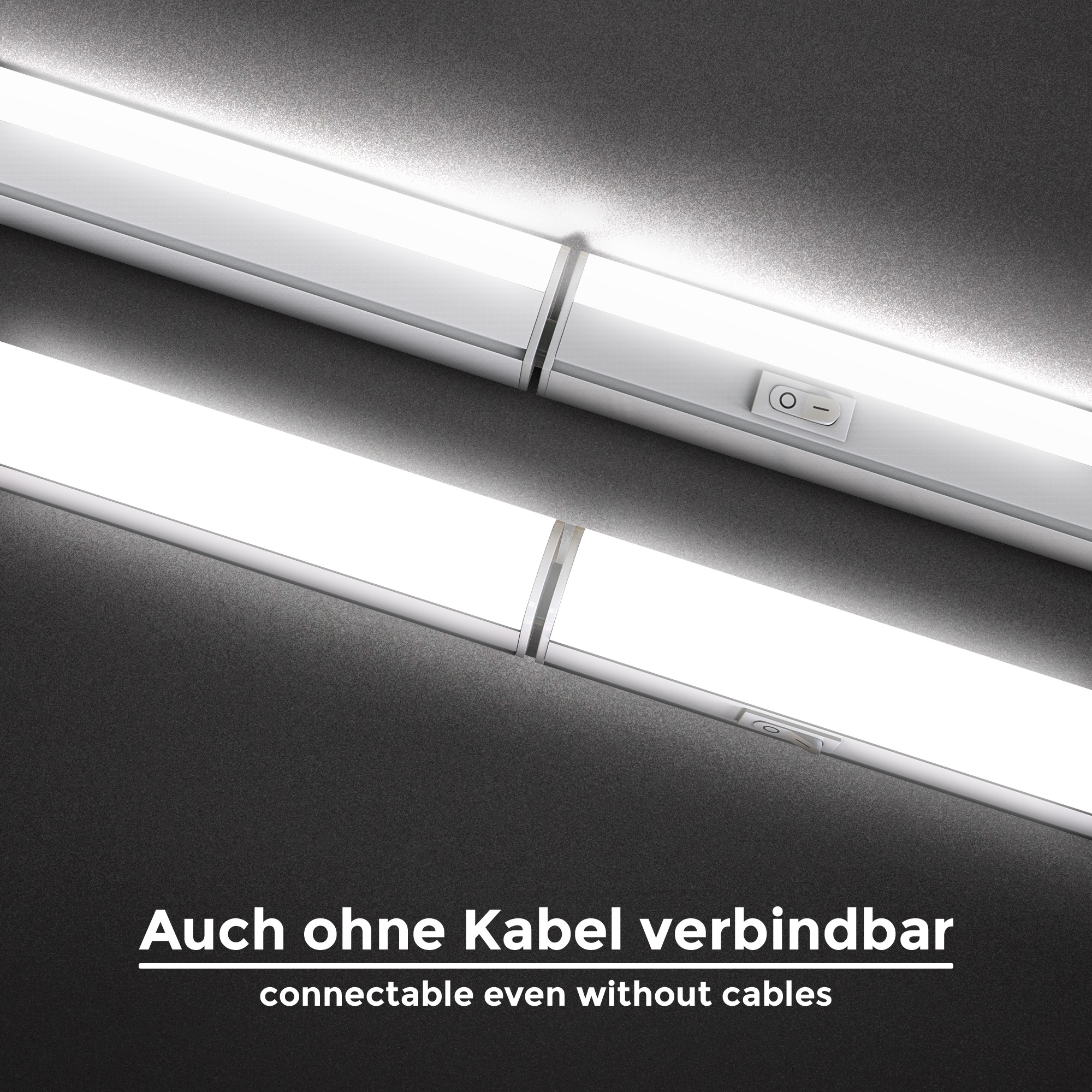 B.K.Licht LED Unterschrankleuchte, inkl. LED-Platine, 8 Watt, 700 Lumen, 4.000 Kelvin, nicht dimmbar, inkl. Ein-/Aus-Schalter, inkl. Zuleitung 1,8 Meter