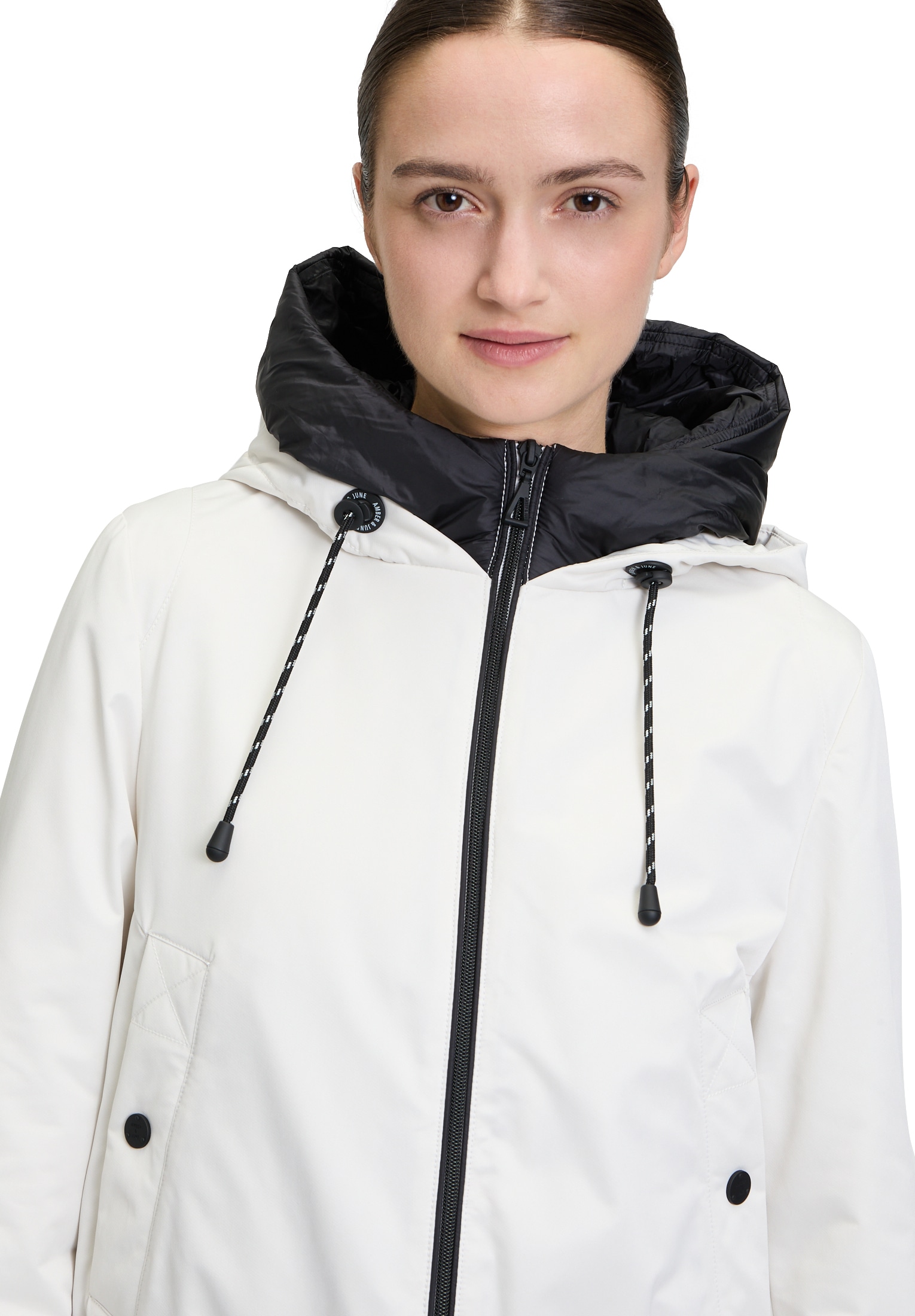 Amber & June Winterjacke »Amber & June Damen Winterjacke mit Kapuze«, mit Kapuze