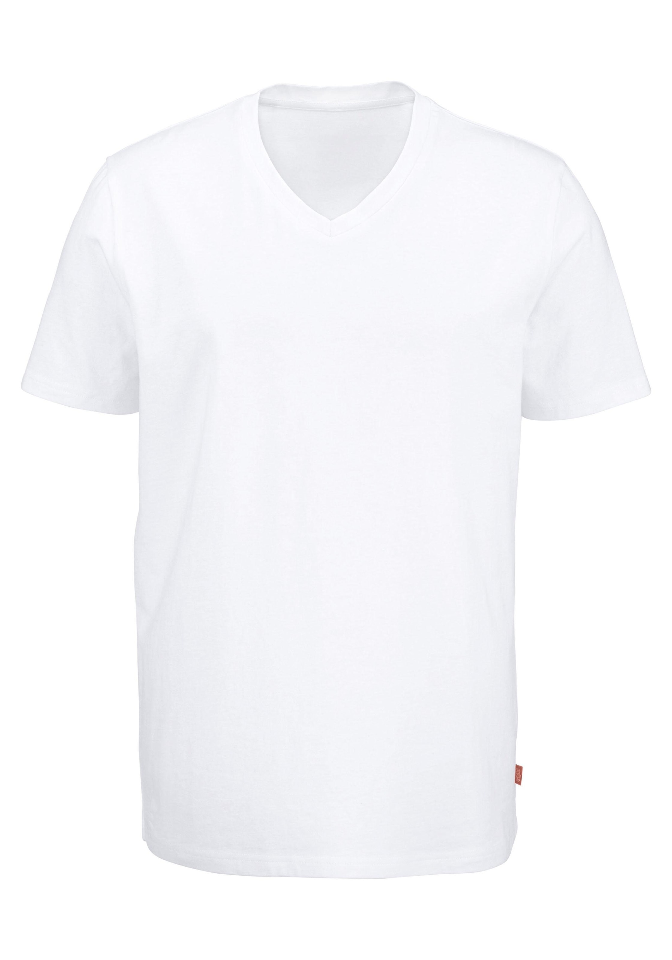 Baumwolle T-Shirt, perfekte V-Ausschnitt, (3 Bruno elastischer Banani Passform, aus mit 3er-Pack), kaufen tlg., ▷ BAUR |
