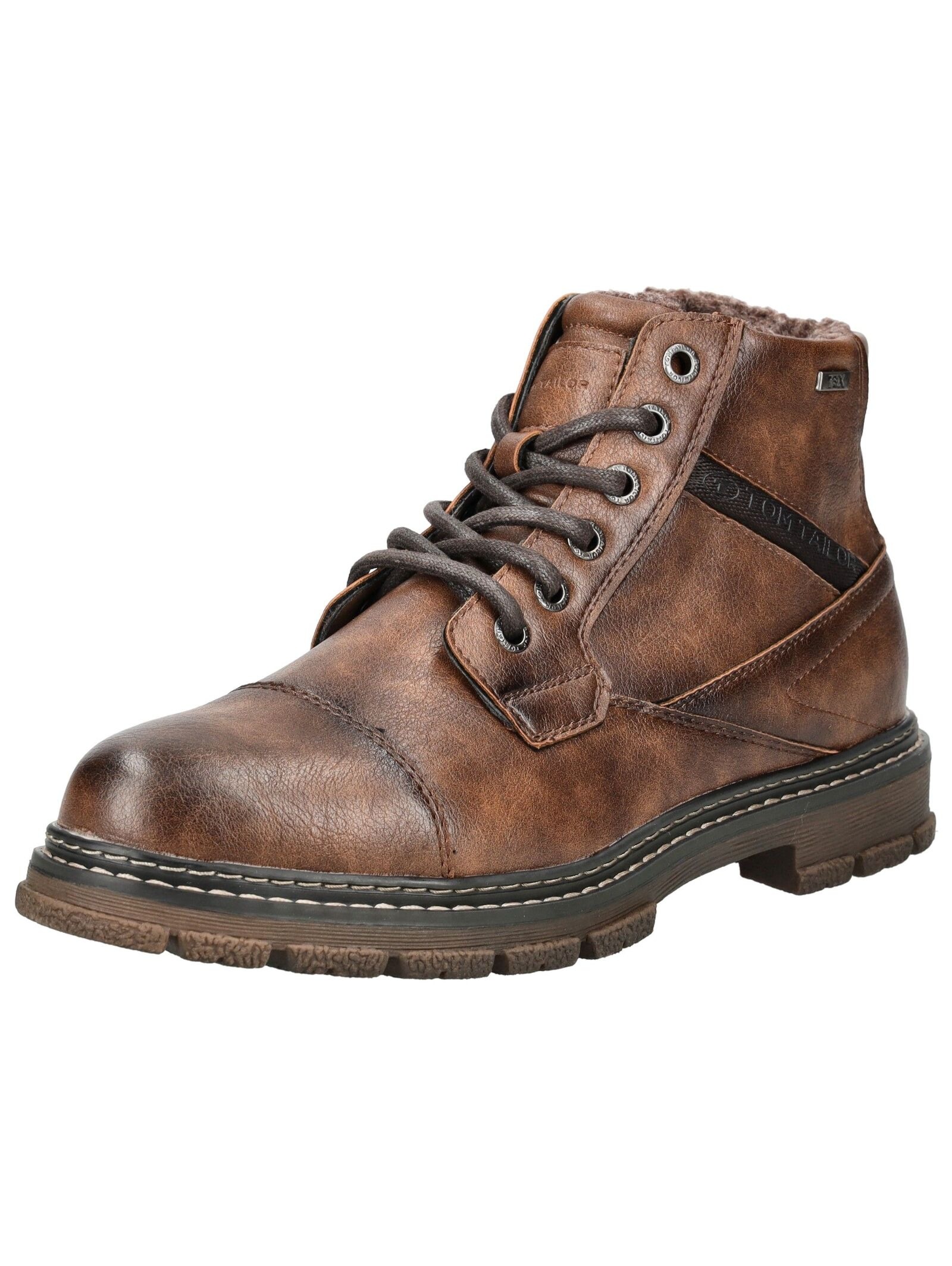 TOM TAILOR Schnürstiefelette "Tom Tailor Stiefelette Lederimitat/Textil" günstig online kaufen