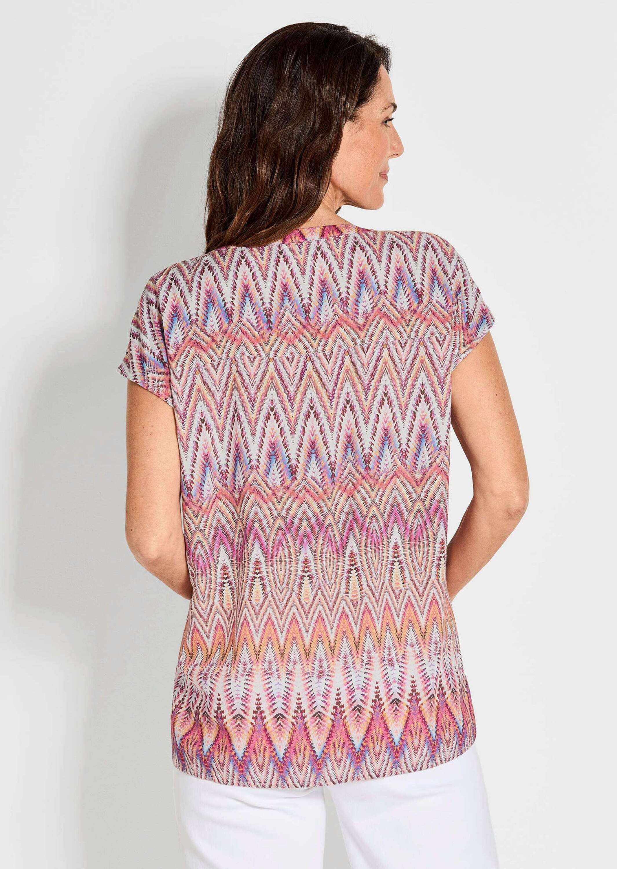 GOLDNER Kurzarmbluse »Bluse Legere Bluse mit Druck«