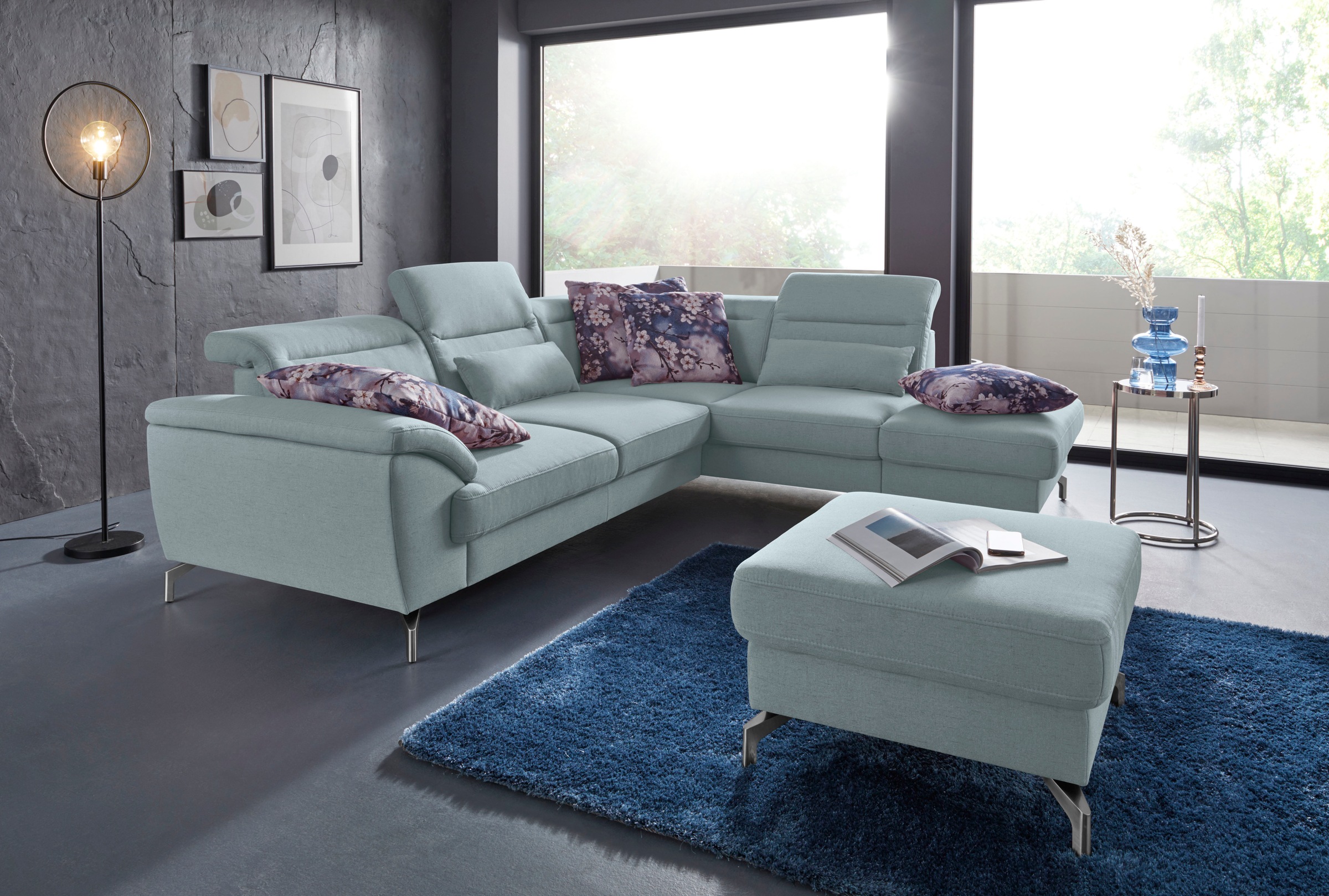 Thumbnail - sit&more Hocker "Percy" Fußhöhe 12 cm, wahlweise mit unterschiedlichen Fußfarben