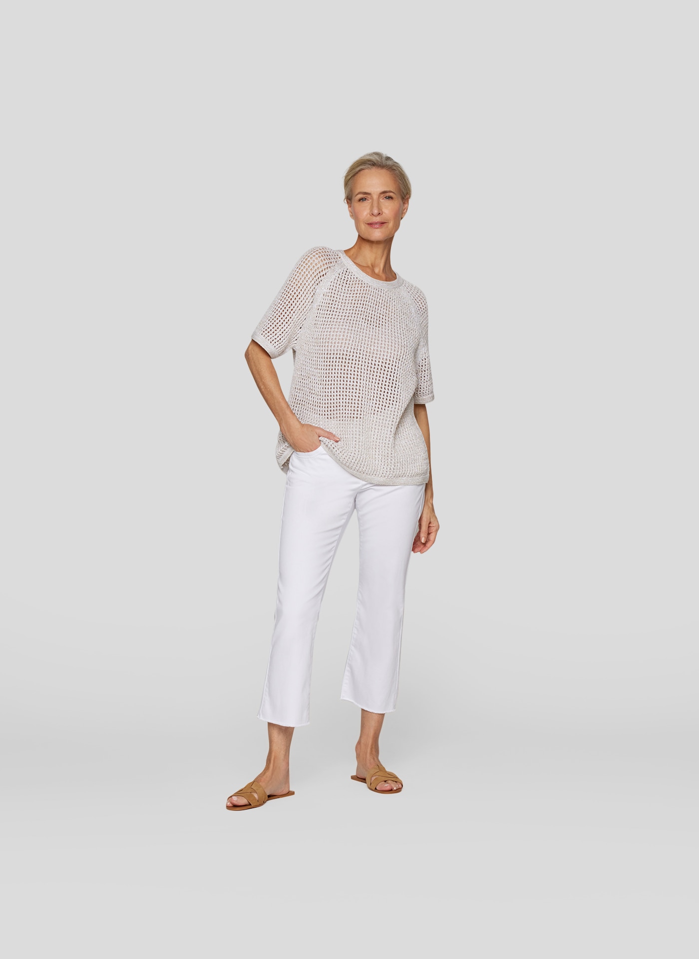 Rabe Strickpullover »Rabe Strick in luftiger Netzoptik«