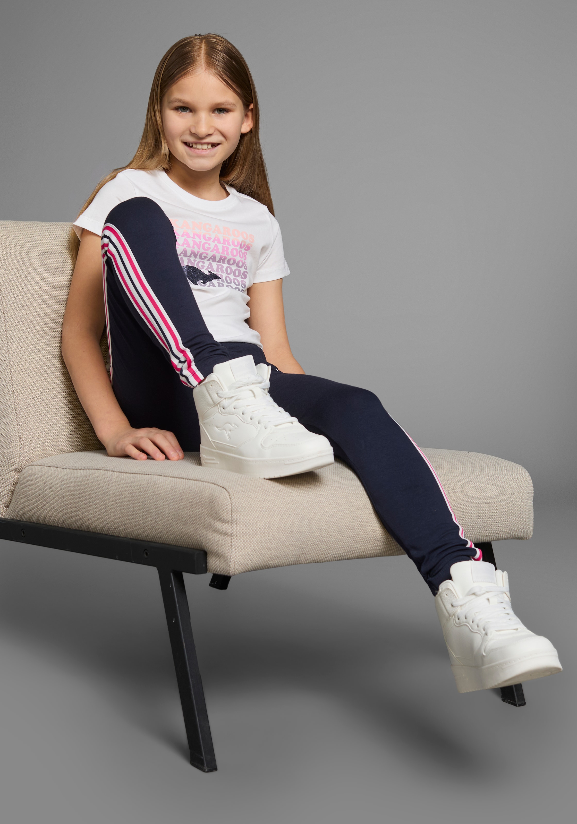 KangaROOS Leggings »mit aufgesetztem Band«, für Mädchen