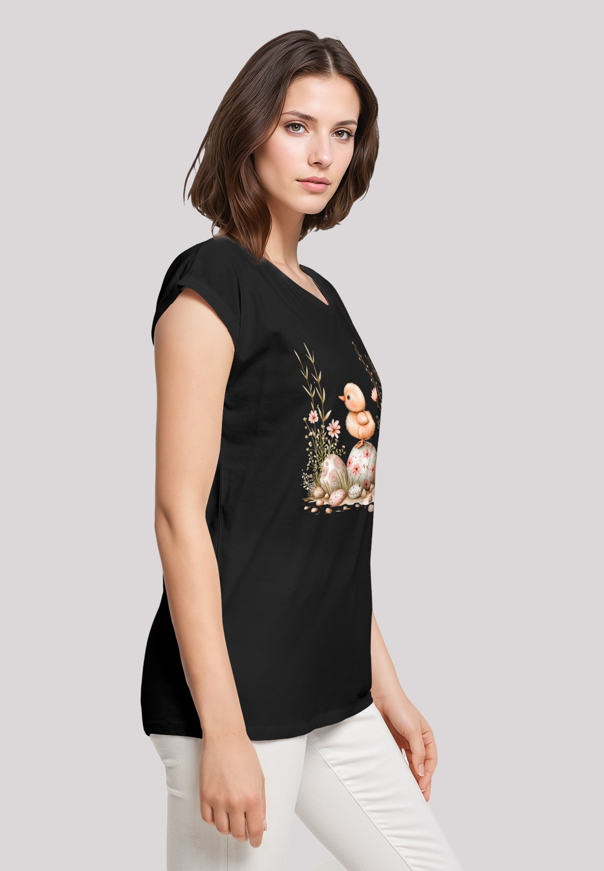 F4NT4STIC T-Shirt »Ostern Küken Ei Blumen«, Premium Qualität
