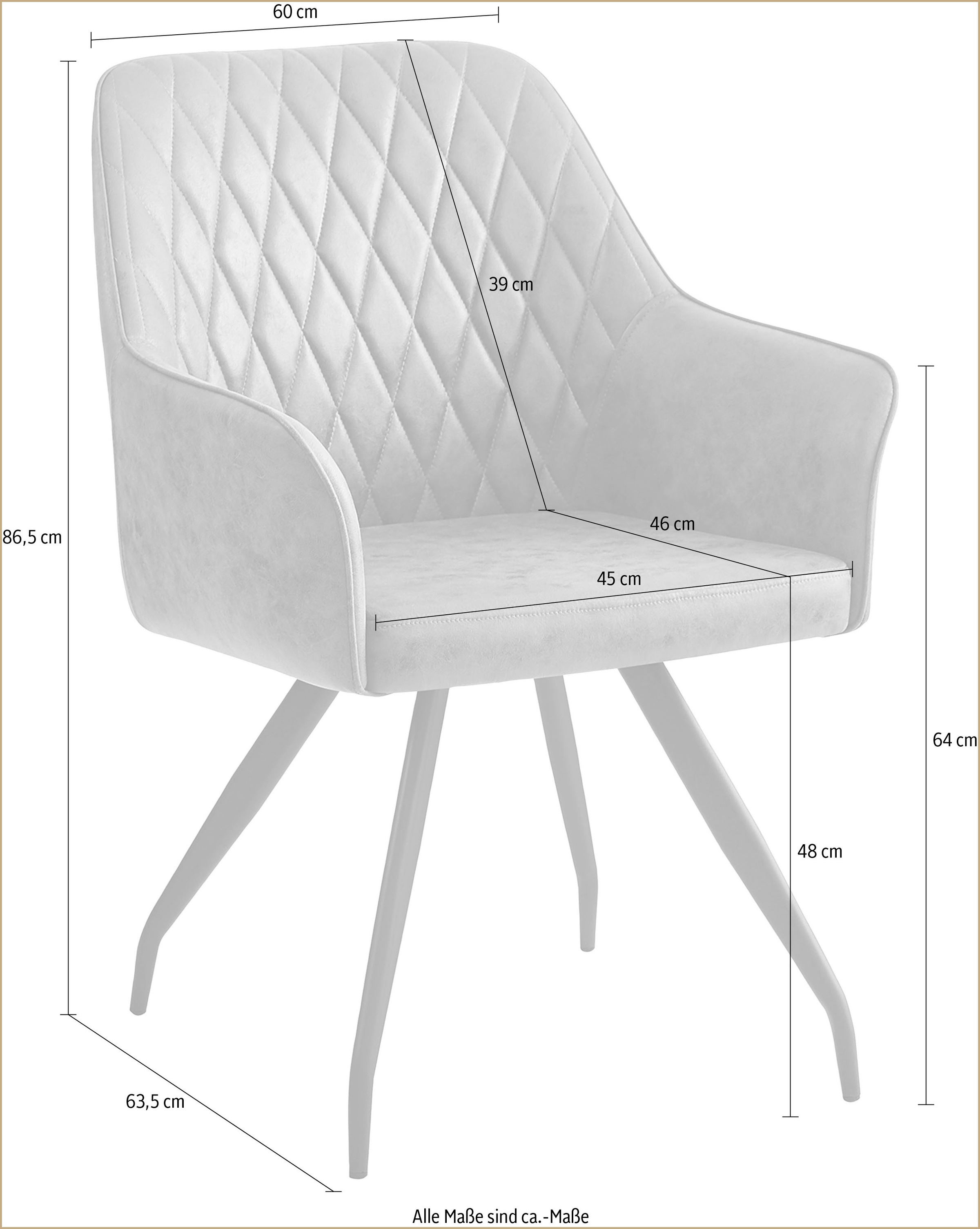 Kayoom Polsterstuhl »Stuhl Amber 225«, 1 St., Elegant, mit Steppung