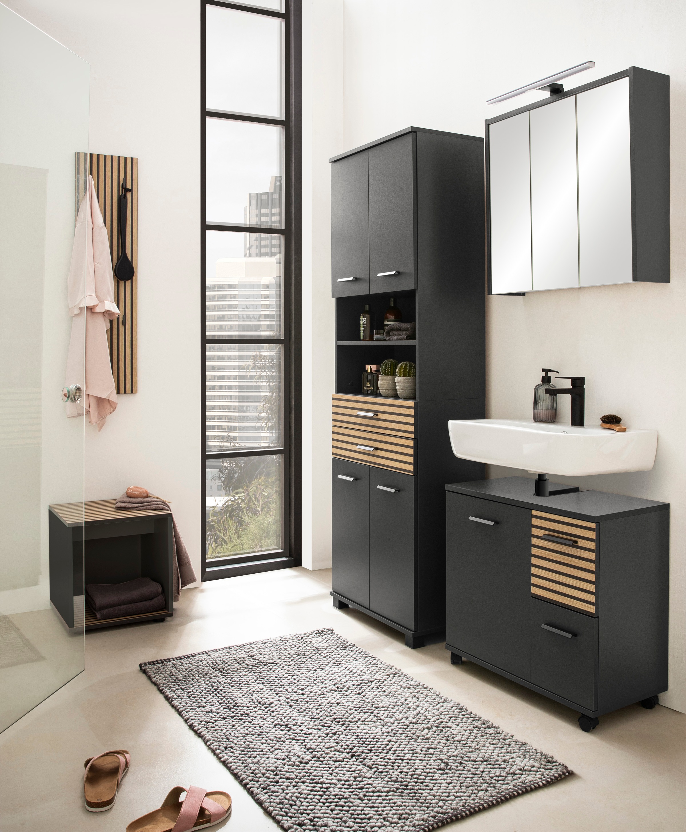 Home affaire Garderobenpaneel "Katta, Breite 24 cm" Akustikplattenoptik, Kl günstig online kaufen