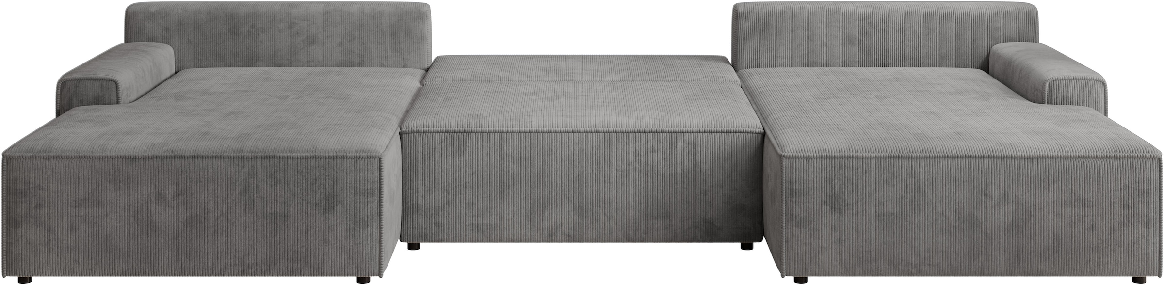 TRENDMANUFAKTUR Wohnlandschaft »Challenge, Schlafsofa mit Bettkasten, Couch in U-Form, Breite 333 cm«, XXL Sofa mit Bettkasten & Schlaffunktion, auch in trendigem Cordstoff