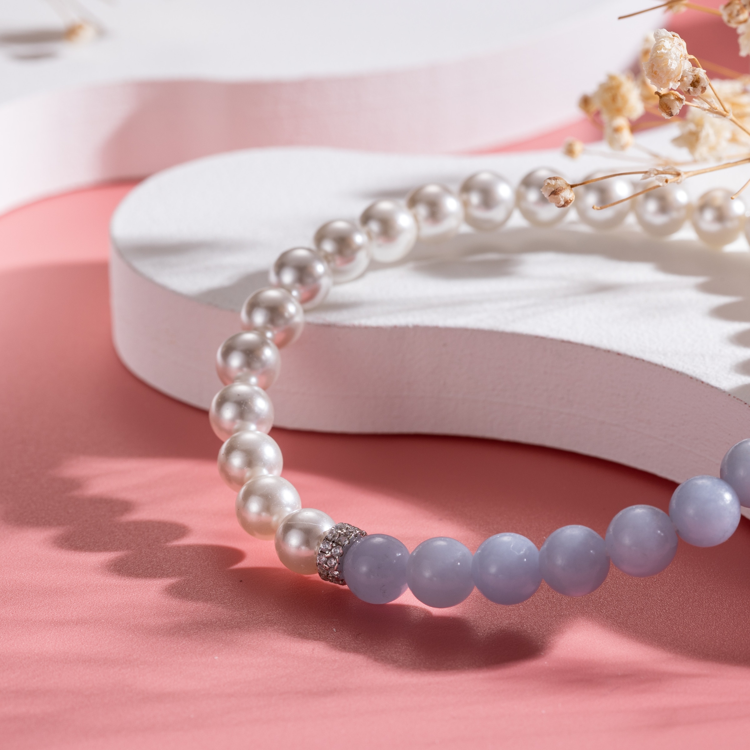 Firetti Armband »Schmuck Geschenk Silber 925 Armschmuck Armkette Rondell« mit Amazonit, Zirkonia (synth.) - mit Perle (synth.)