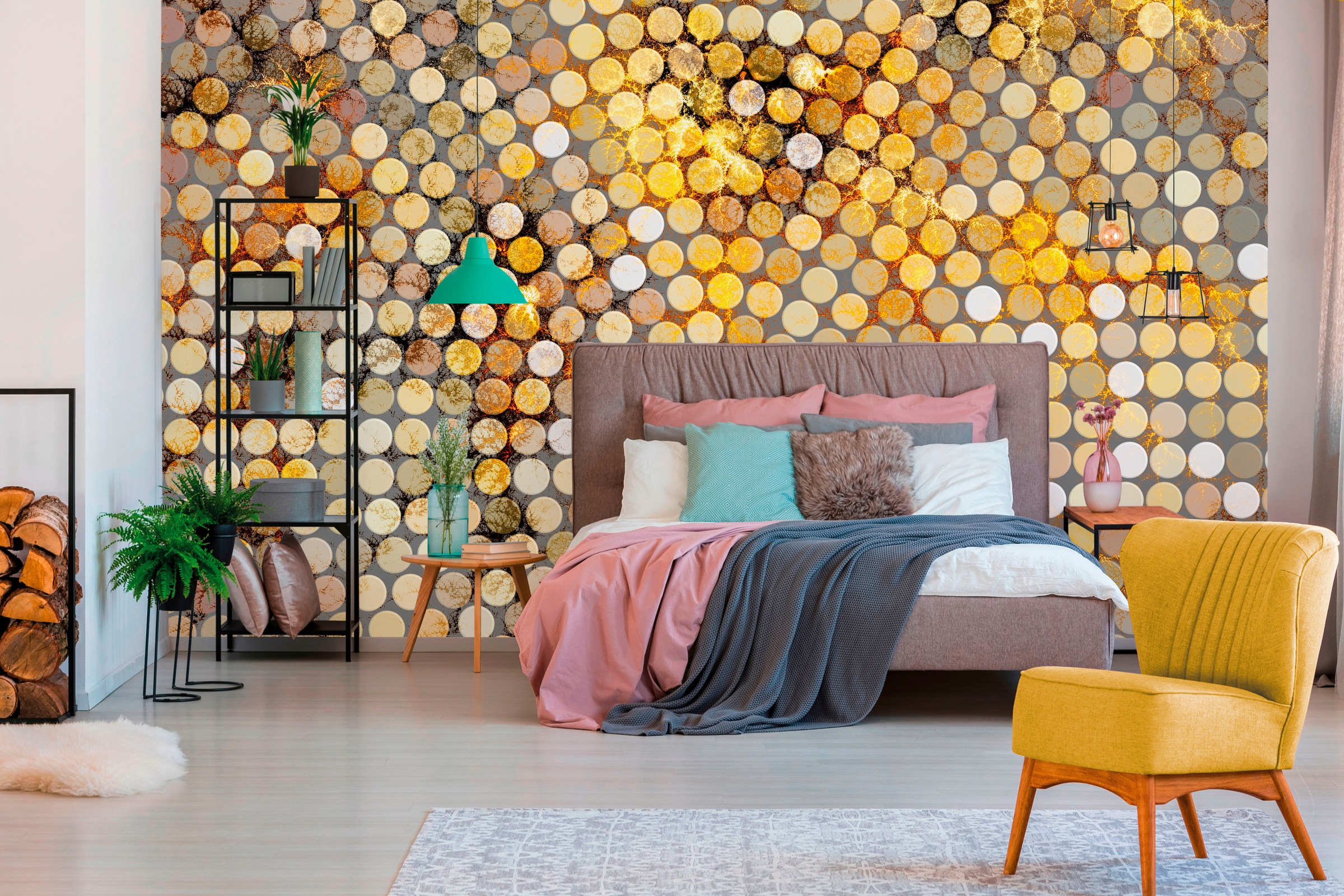 Architects Paper Fototapete »Atelier 47 Lavillia Orange«, 3D-Optik, Vlies, Wand, Schräge, Decke