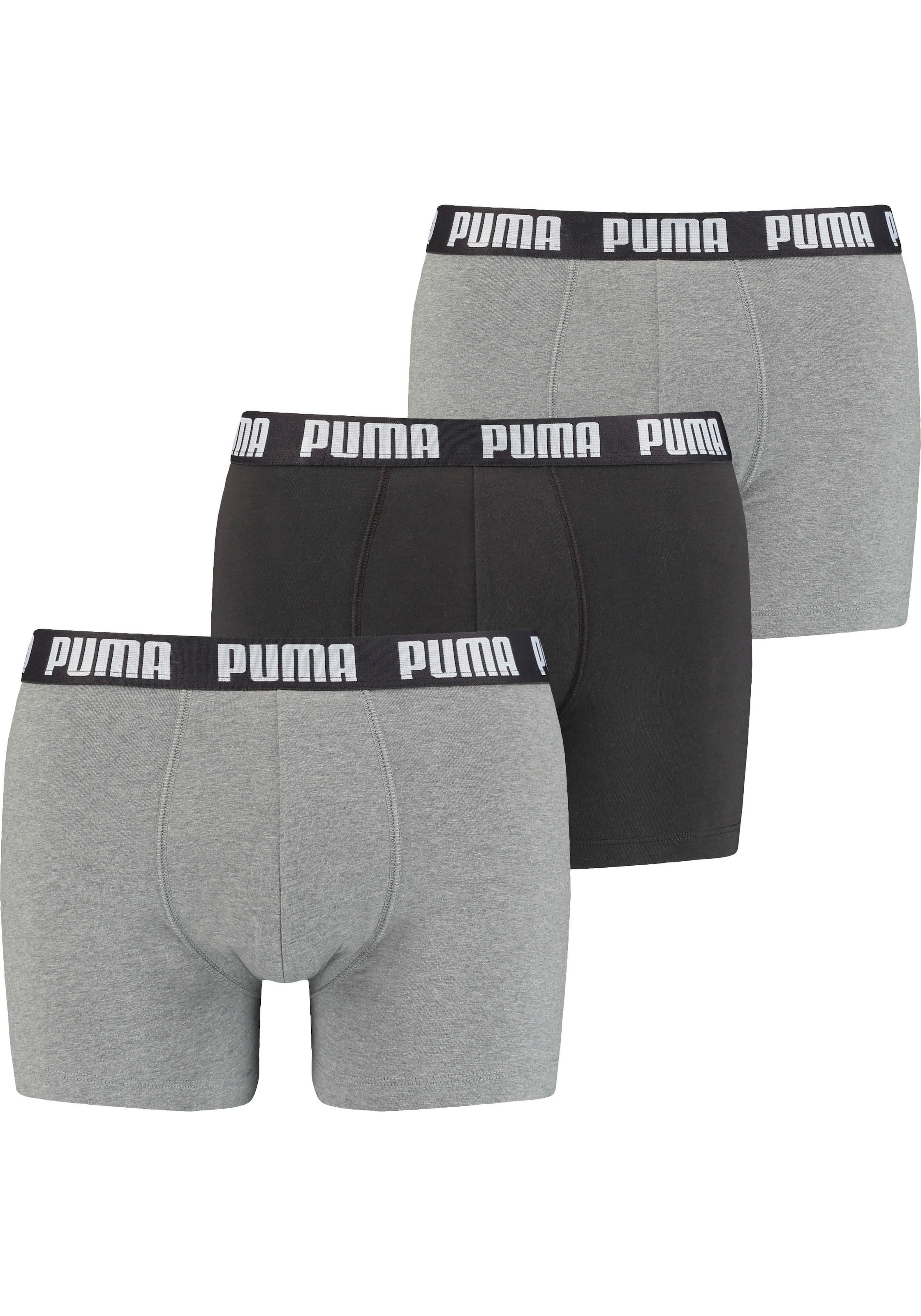 PUMA Boxershorts "MEN EVERYDAY BOXER", (3er Pack), mit kontrastreichem Logobund