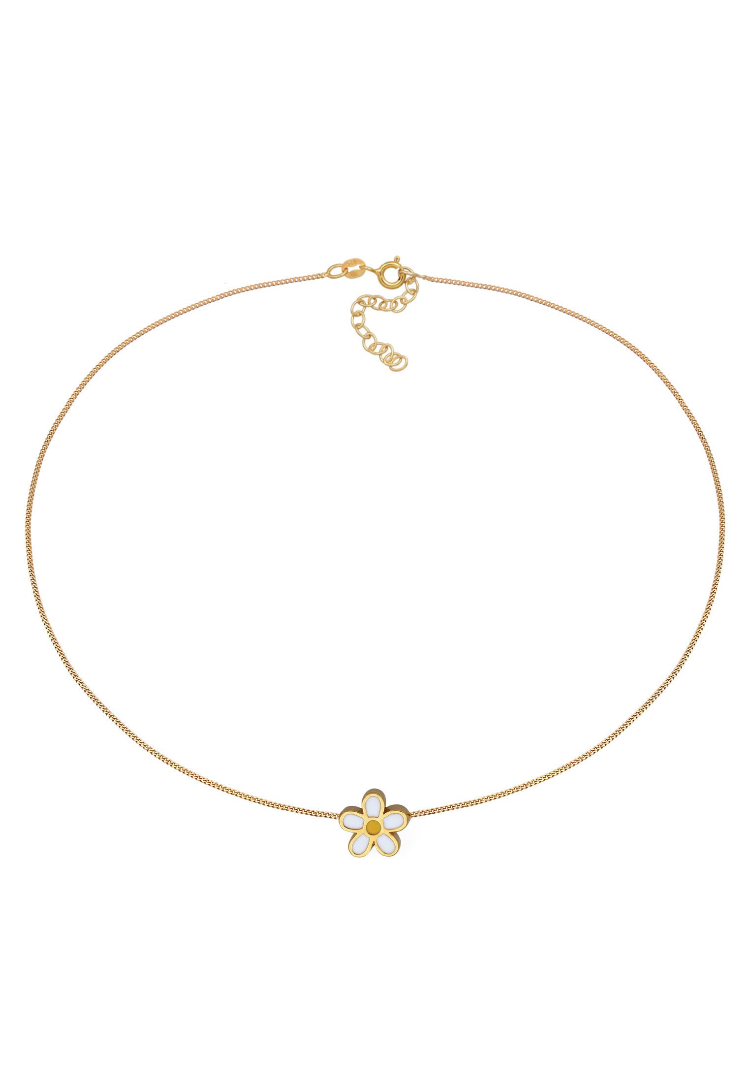 Elli Choker »Halskette Choker Blume 925 Sterling Silber vergoldet«