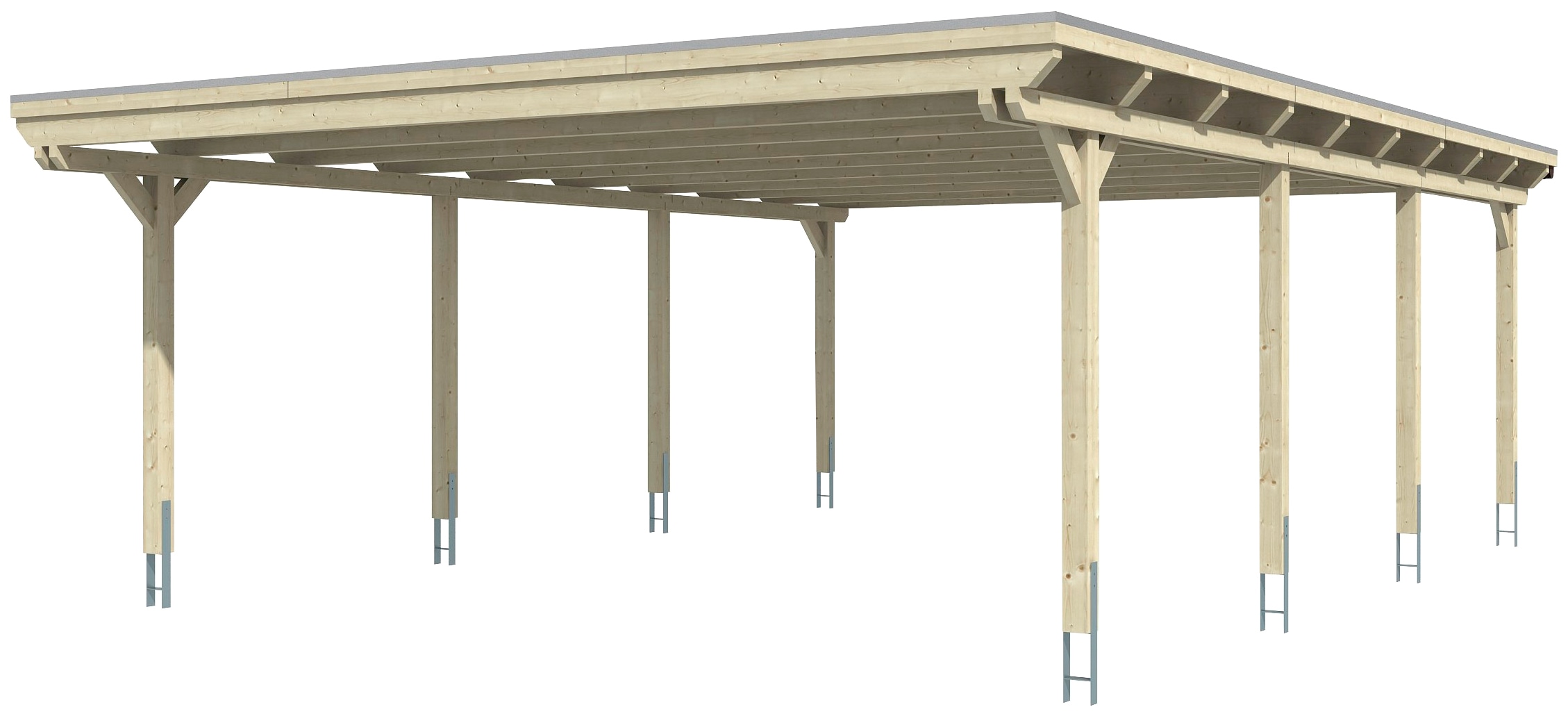 Skanholz Doppelcarport »Emsland«, Leimholz-Nordisches Fichtenholz, 550 cm, hellbraun