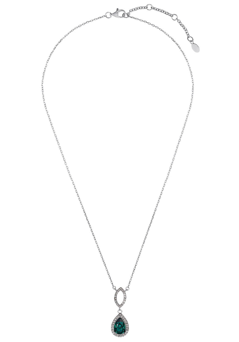 Amor Kette mit Anhänger »Tropfen« mit Glasstein, Zirkonia (synth.)