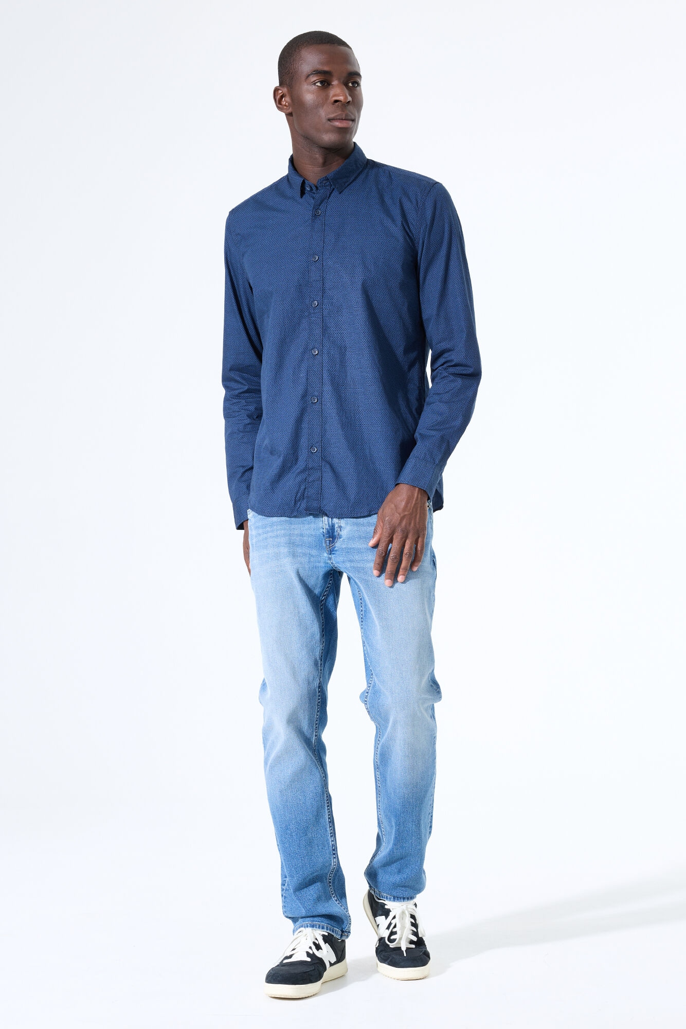 Garcia Langarmhemd mit Hemdkragen