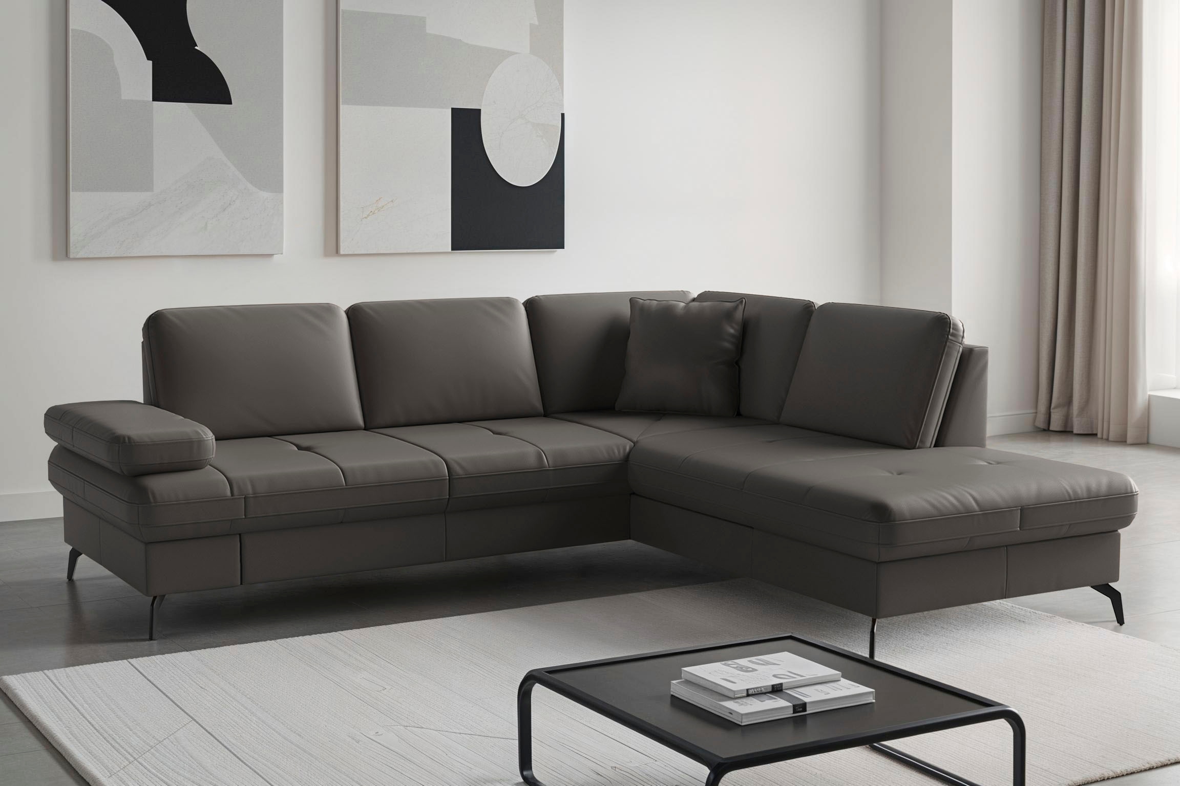 sit&more Ecksofa "Morris Jubi, Ottomane, Breite 238 cm" mit Armteilfunktion, wahlweise mit Schlaffunktion