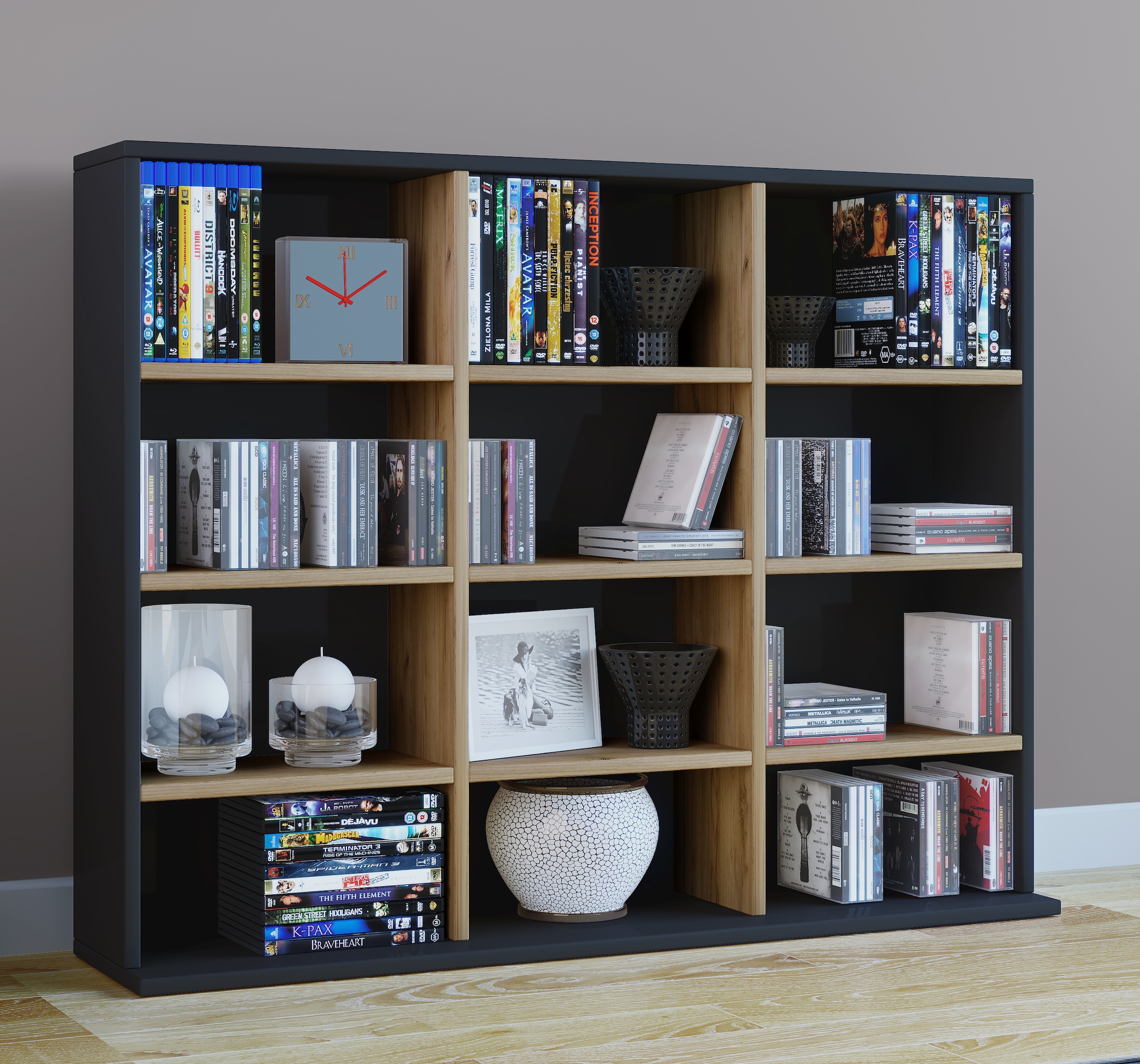VCM Standregal »Holz CD DVD Standregal Bücherregal Regal Megosa L«