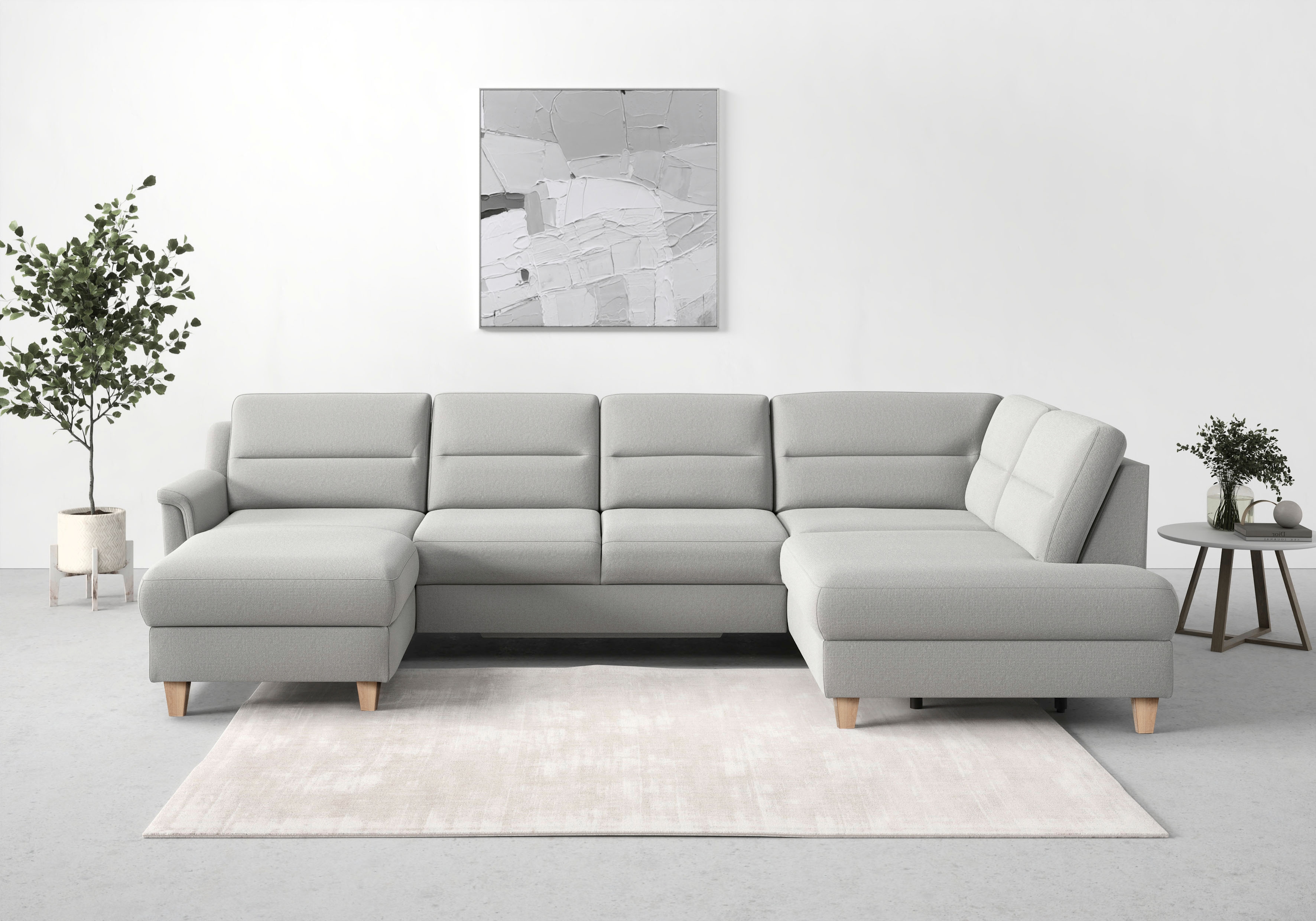 sit&more Wohnlandschaft "Farö U-Form" inklusive Federkern, wahlweise mit Schlaffunktion und Bettkasten