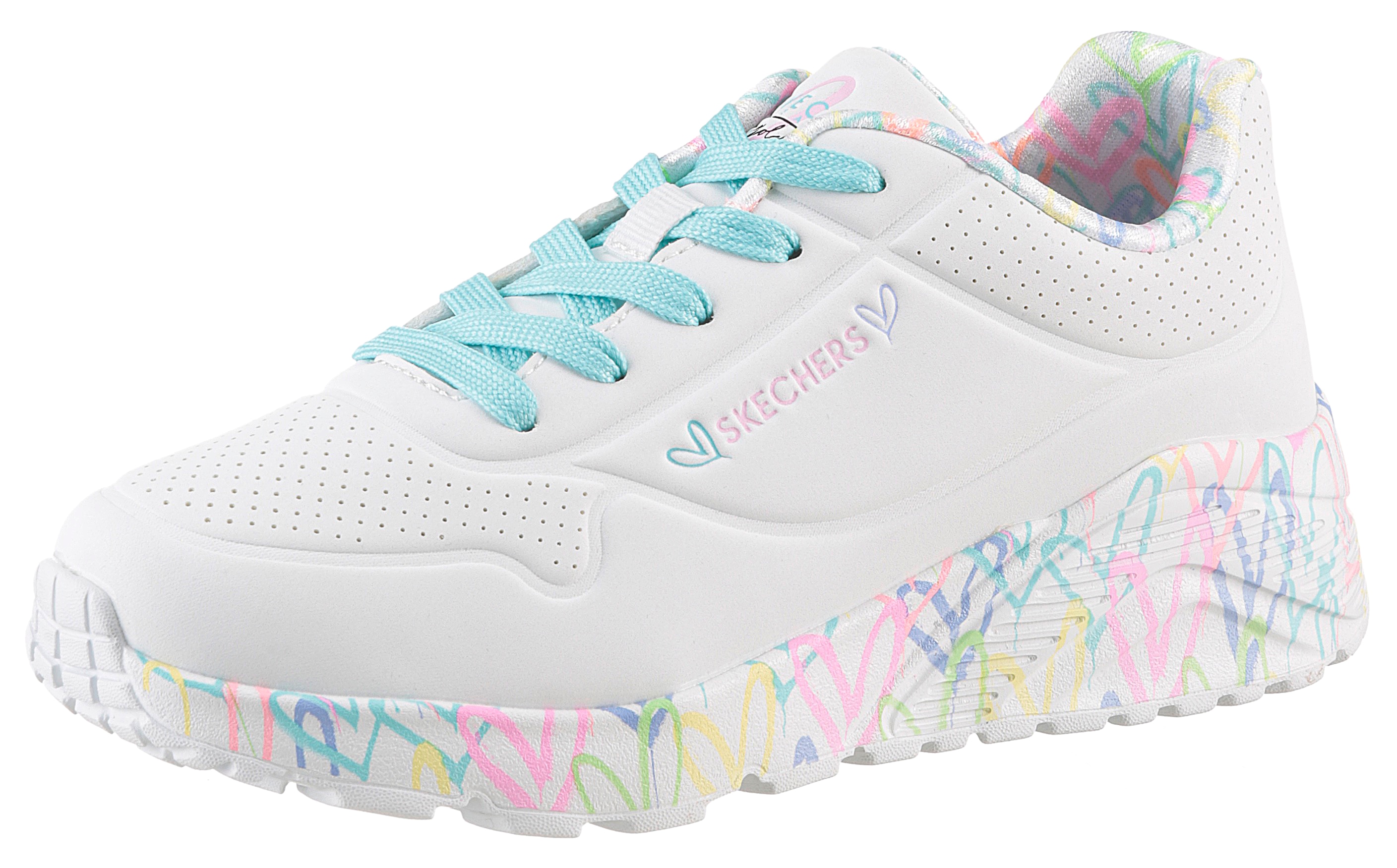 Skechers 1100000002199 "UNO LITE-LOVELY LUV", Schnürschuh mit bedruckter Sohle, Größenschablone zum Download