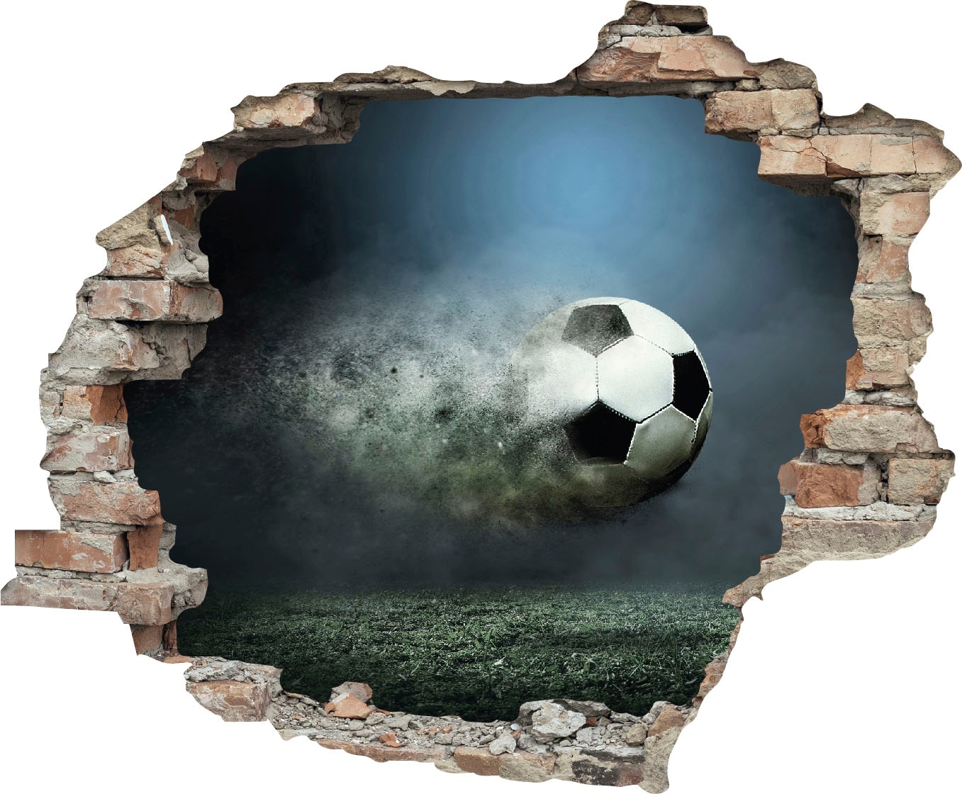 queence Wandtattoo "Fußball" Wandsticker, Wandbild, selbstklebend, 3D, Wanddurchbruch
