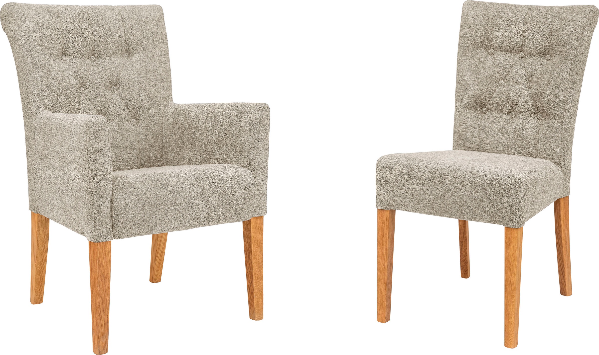 Home affaire Polsterstuhl »Queen«, (Set), 6 St., Feinstruktur, Esszimmerstuhl mit Knopfheftung, 2er, 4er oder 6er-Set